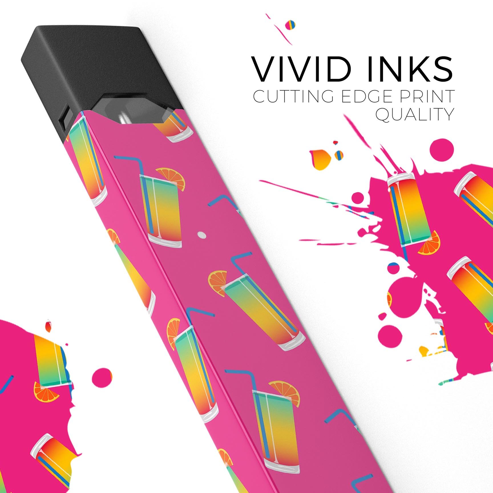 Tropical Twist Drinks v16 premium decal skin-wrap sticker for JUUL device, showcasing vibrant colors and unique design.