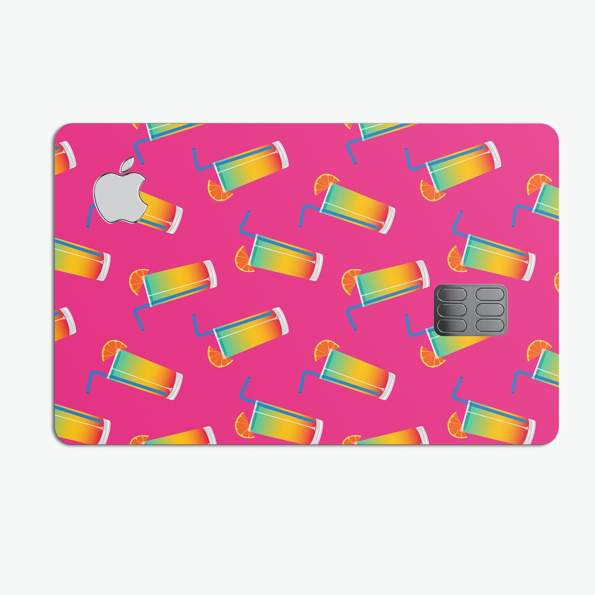 Tropical Twist Drinks v16 decal skin for Apple Card, showcasing vibrant design and premium vinyl material.