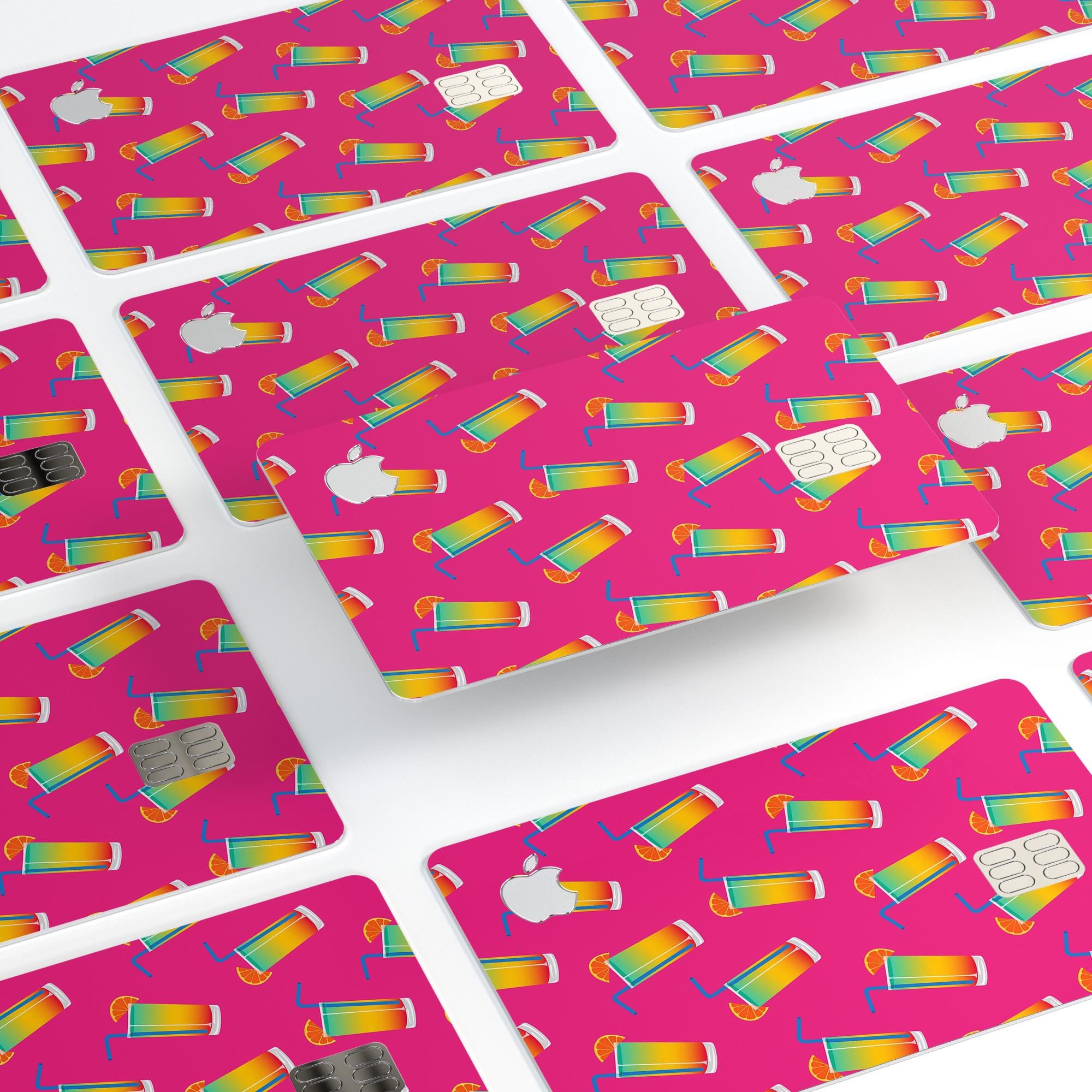 Tropical Twist Drinks v16 decal skin for Apple Card, showcasing vibrant design and premium vinyl material.