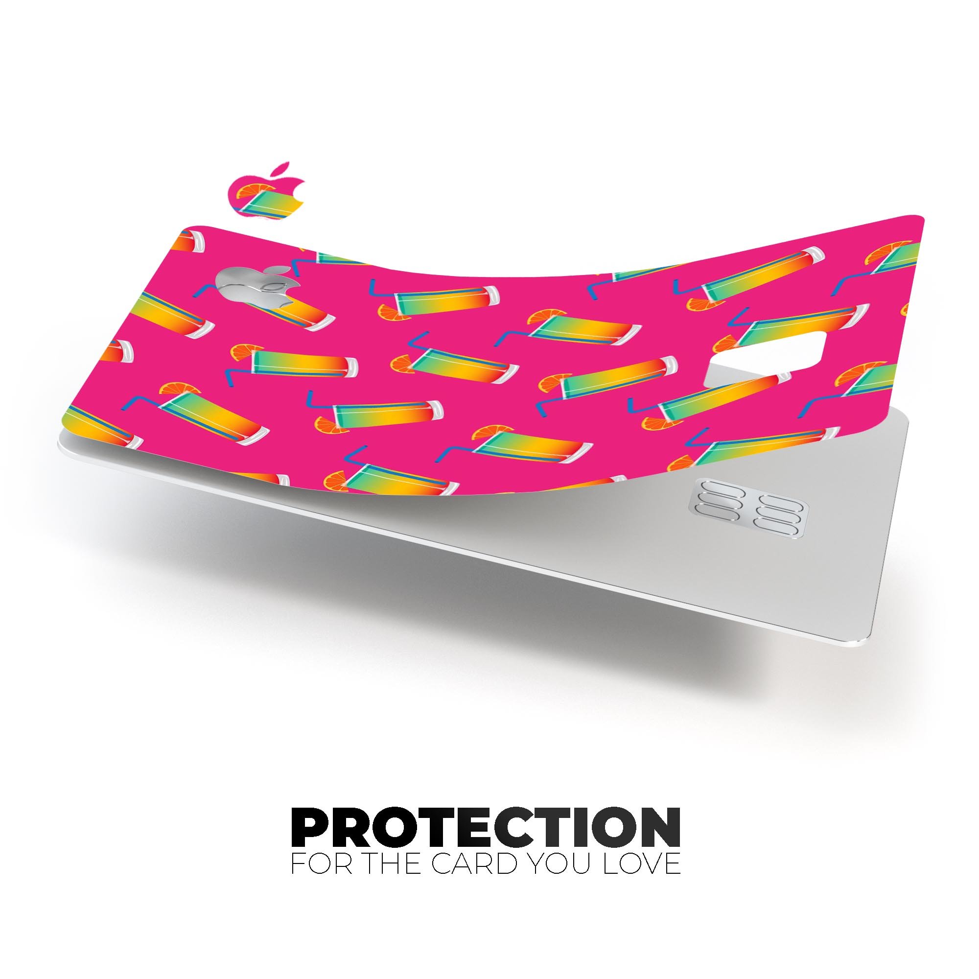 Tropical Twist Drinks v16 decal skin for Apple Card, showcasing vibrant design and premium vinyl material.