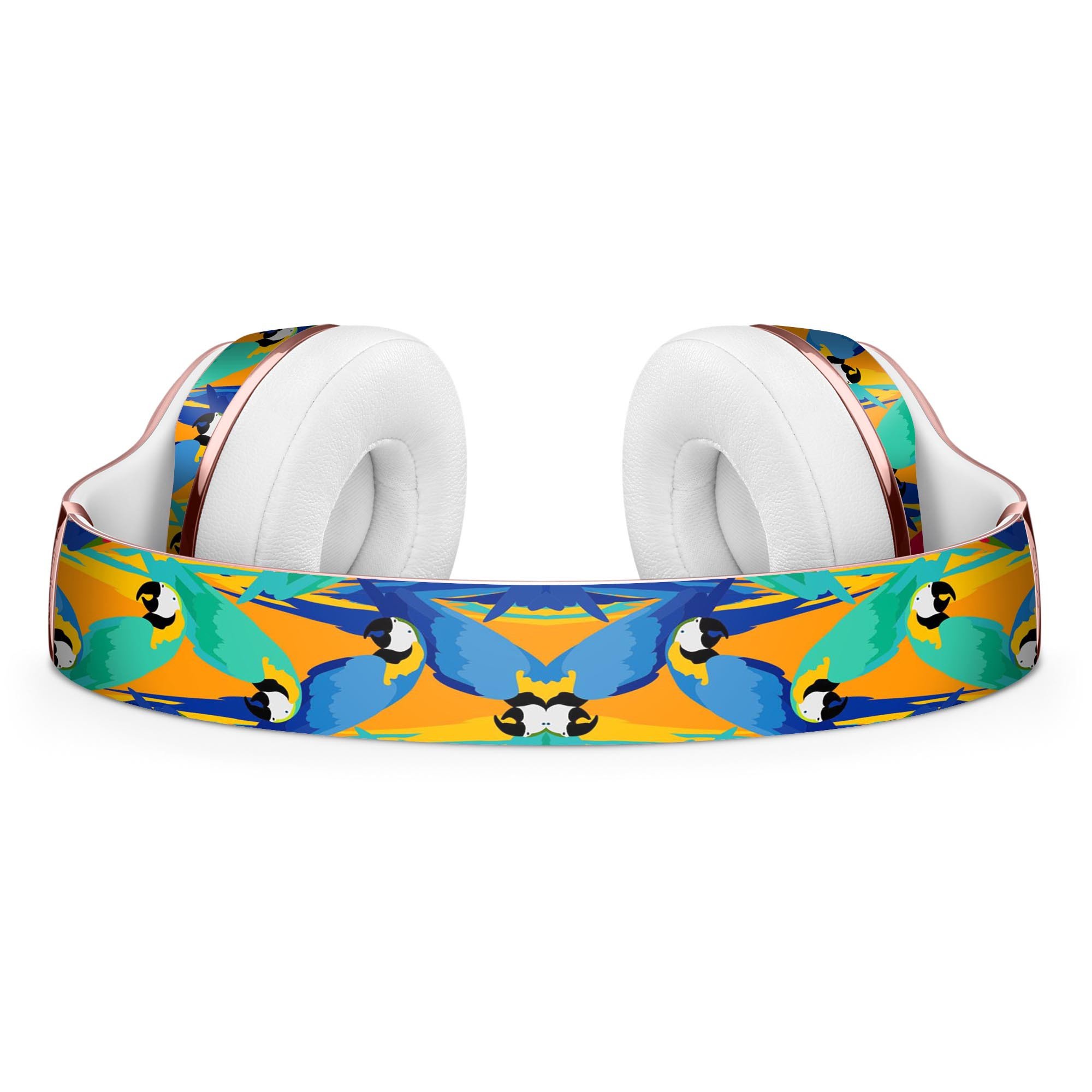 Tropical Twist Parrots skin kit for Beats by Dre Solo 3 Wireless Headphones, showcasing vibrant colors and unique design.