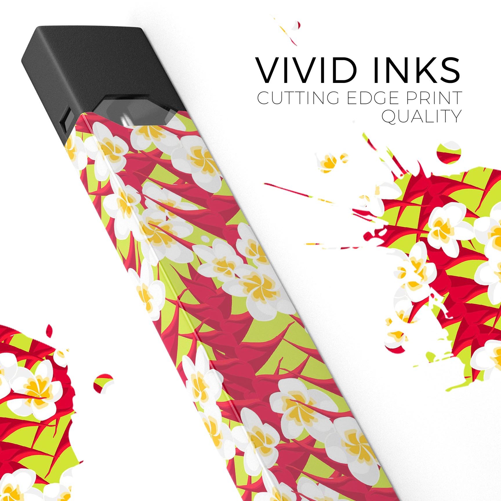 Tropical Twist v9 skin-wrap sticker designed for JUUL vaping device, showcasing vibrant colors and precise cut.