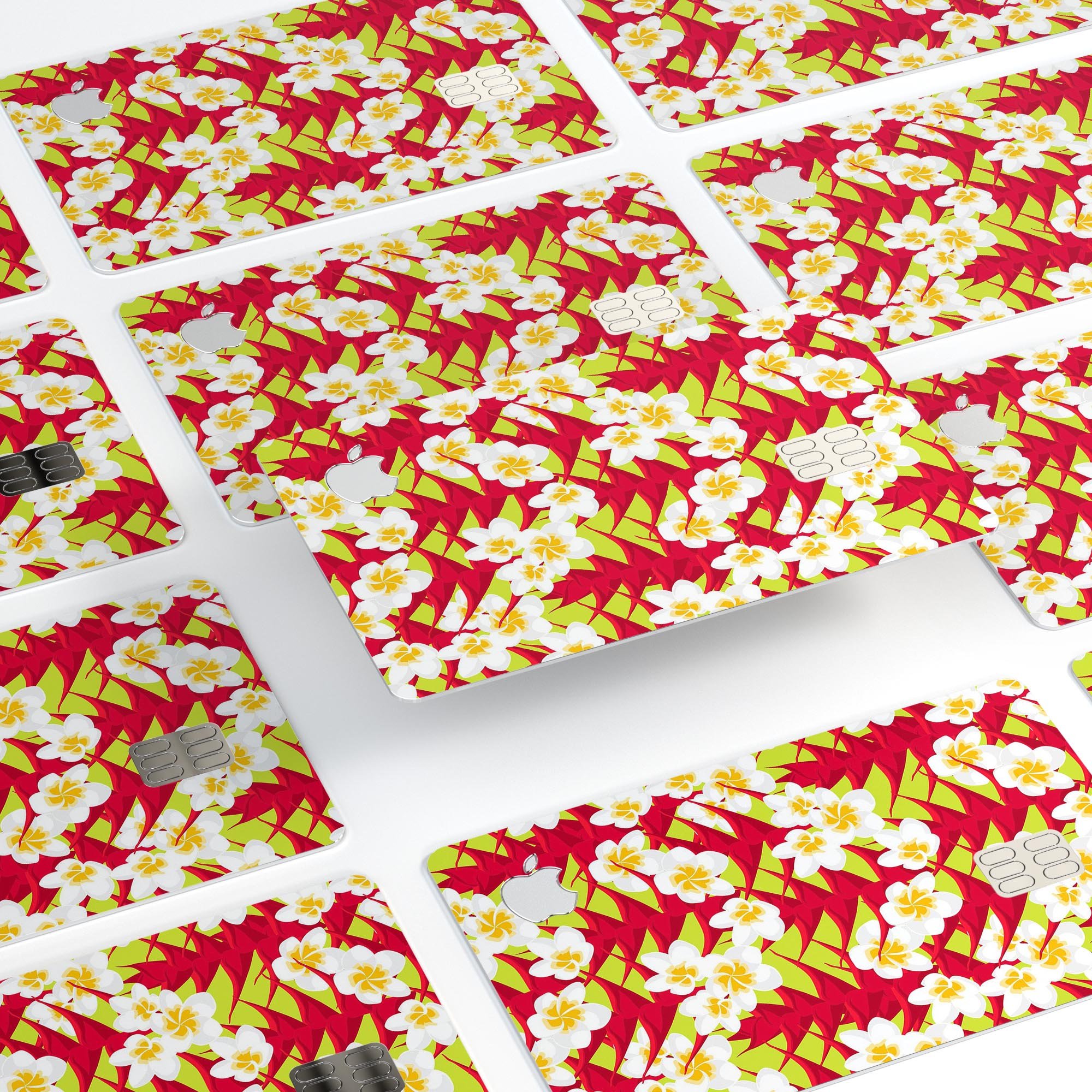 Tropical Twist v9 decal skin for Apple Card, showcasing vibrant design and premium vinyl material.