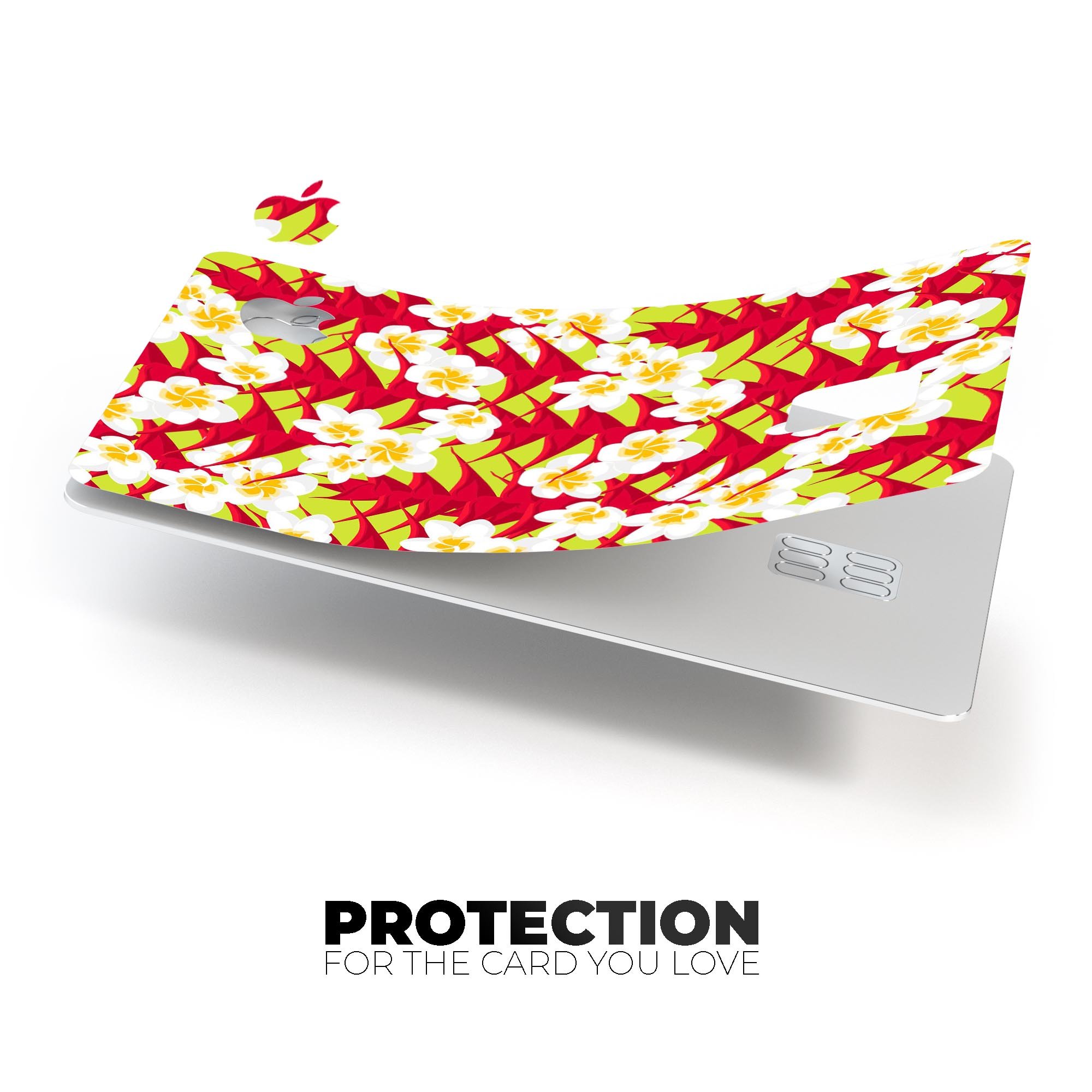 Tropical Twist v9 decal skin for Apple Card, showcasing vibrant design and premium vinyl material.