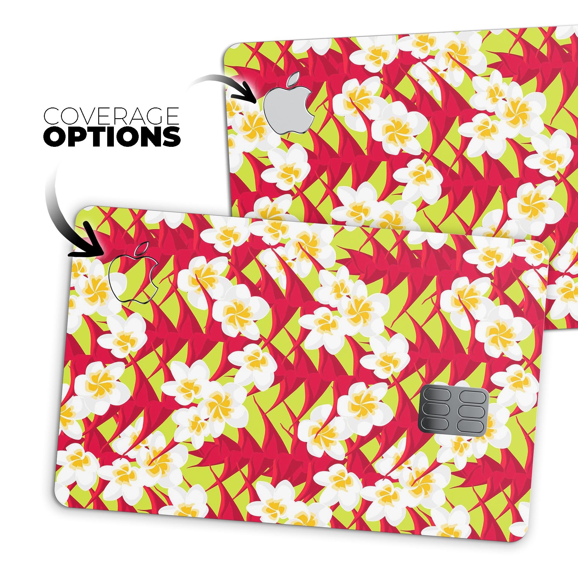 Tropical Twist v9 decal skin for Apple Card, showcasing vibrant design and premium vinyl material.