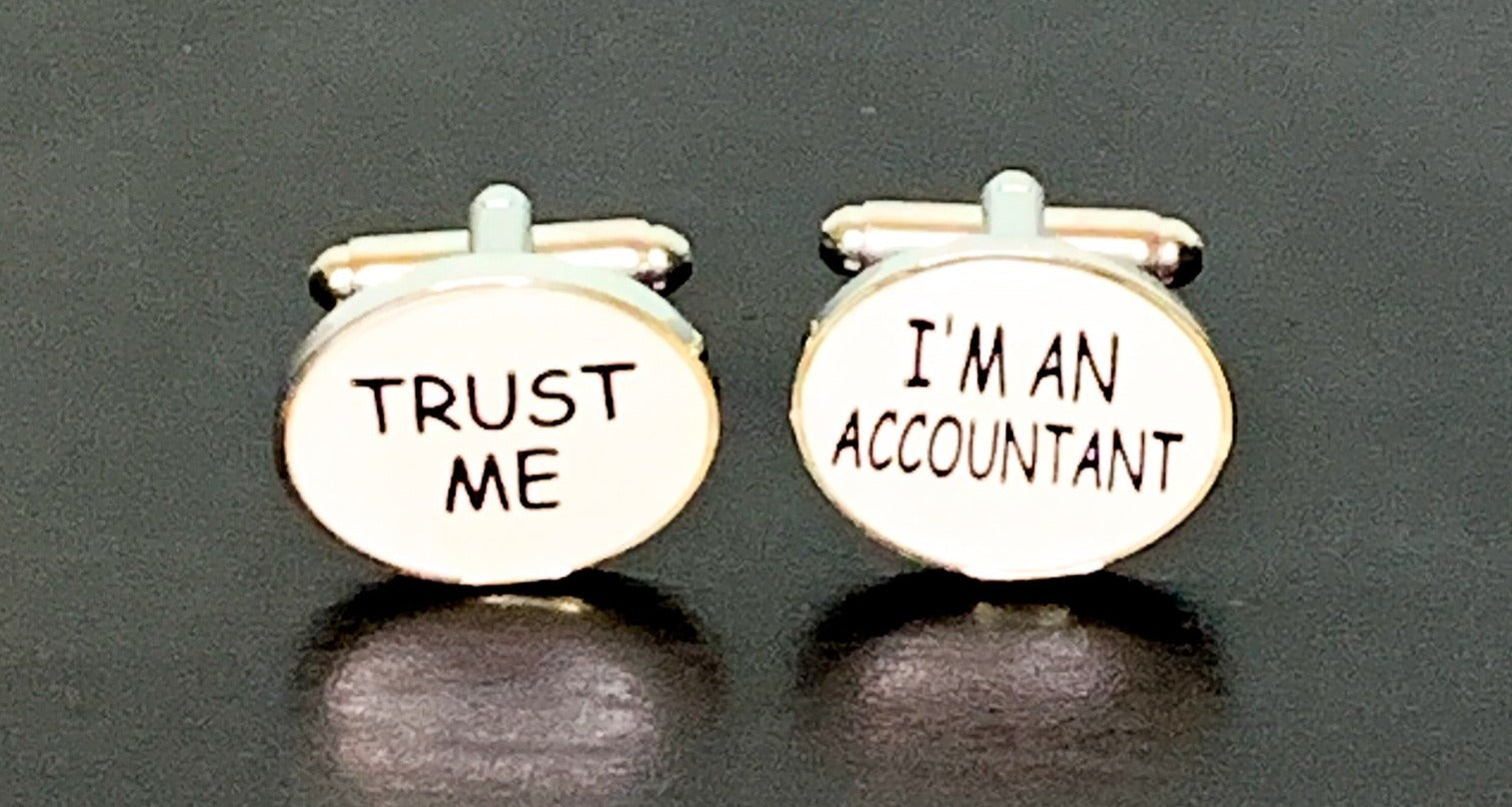 Trust Me I'm An Accountant cufflinks featuring a stylish design, perfect for formal and casual occasions.