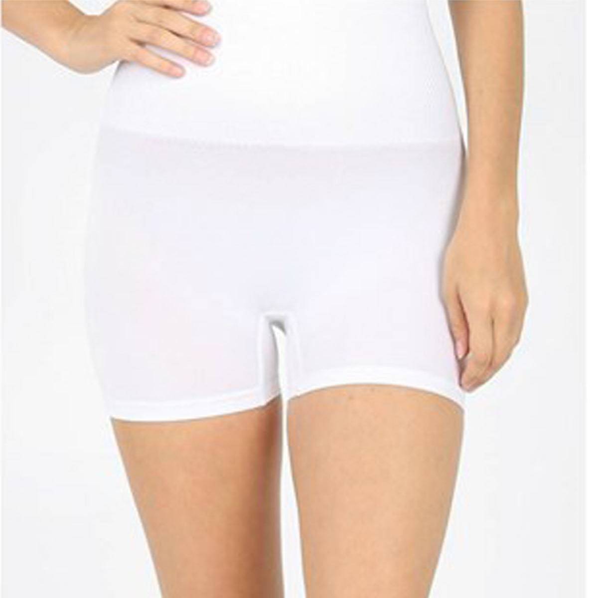 Zenana Tummy Control Slip Short Leggings with tall waistband, perfect for layering under dresses or skirts, providing comfort and support.