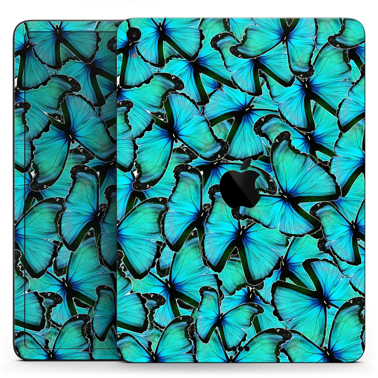 Turquoise Butterfly Bundle skin decal for Apple iPad, showcasing vibrant butterfly design and premium finish.