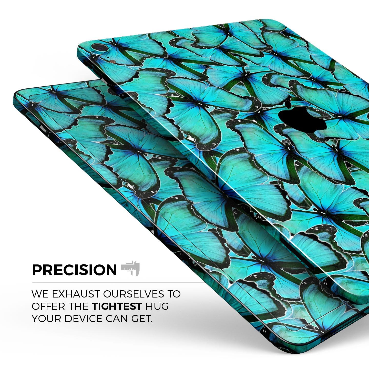 Turquoise Butterfly Bundle skin decal for Apple iPad, showcasing vibrant butterfly design and premium finish.