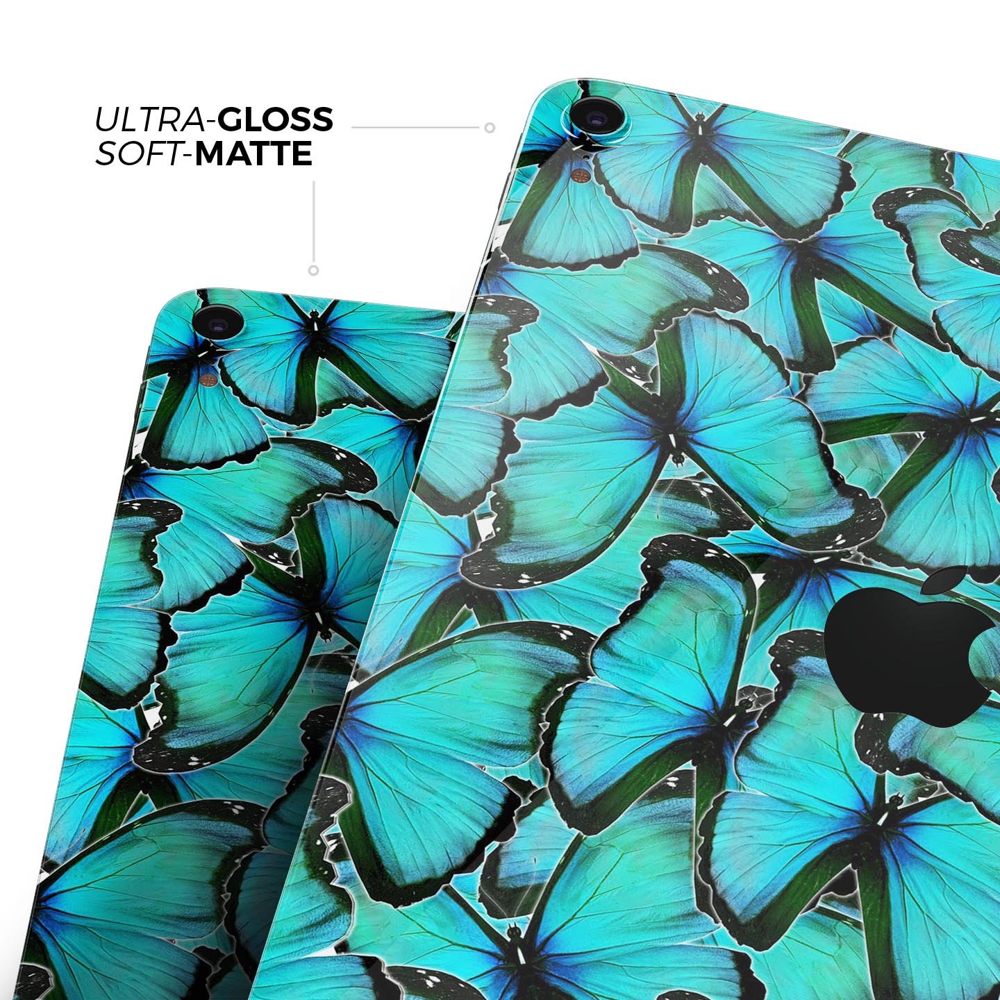 Turquoise Butterfly Bundle skin decal for Apple iPad, showcasing vibrant butterfly design and premium finish.