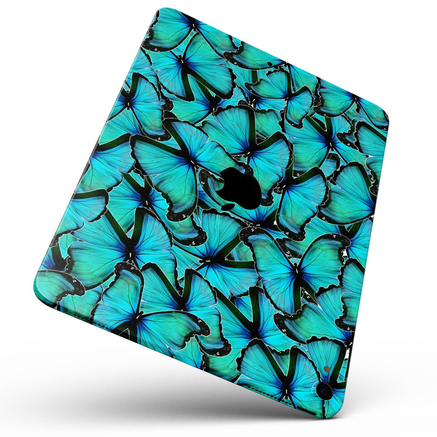 Turquoise Butterfly Bundle skin decal for Apple iPad, showcasing vibrant butterfly design and premium finish.