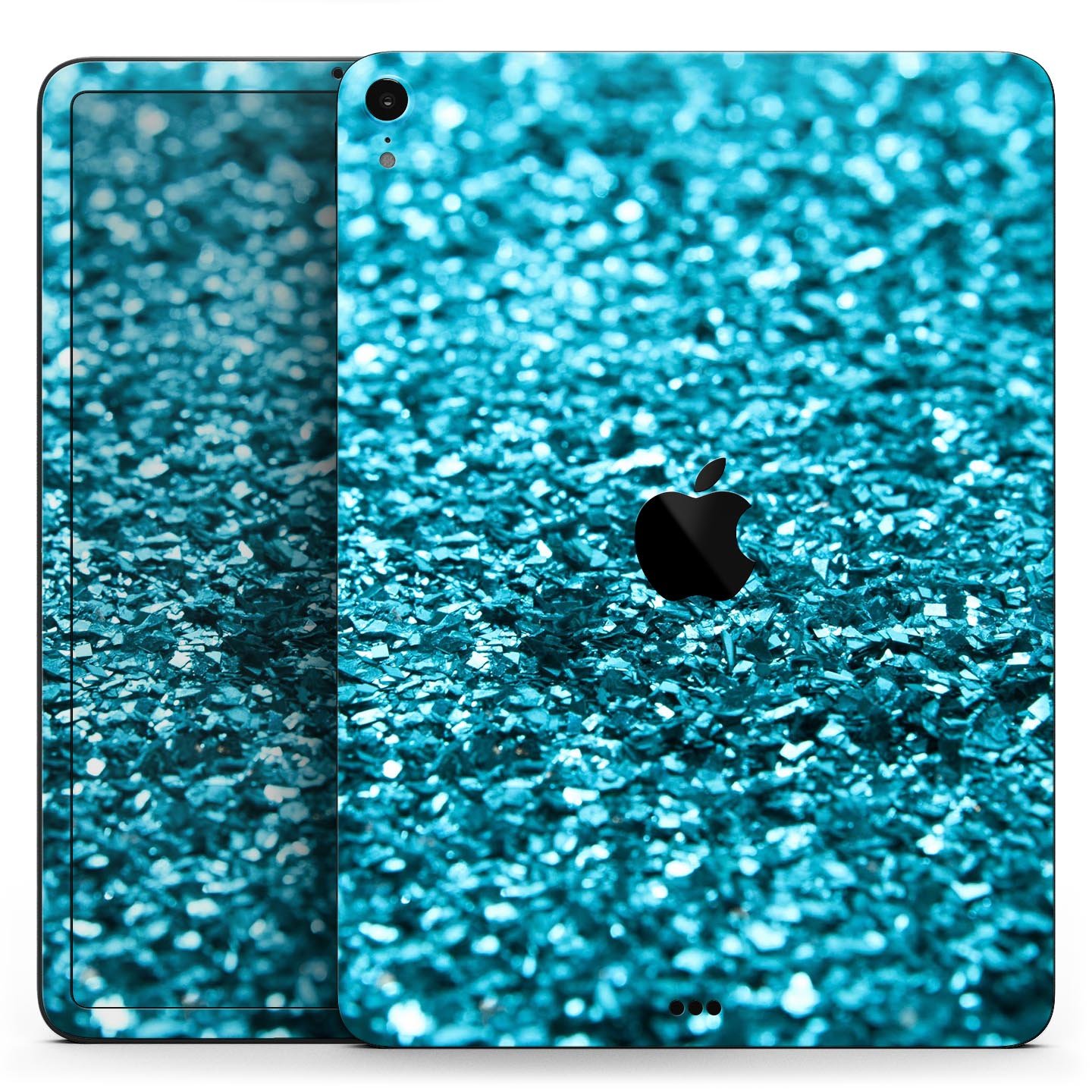 Turquoise Glimmer Full Body Skin Decal for Apple iPad Pro 12.9", showcasing vibrant turquoise design and premium 3M material.