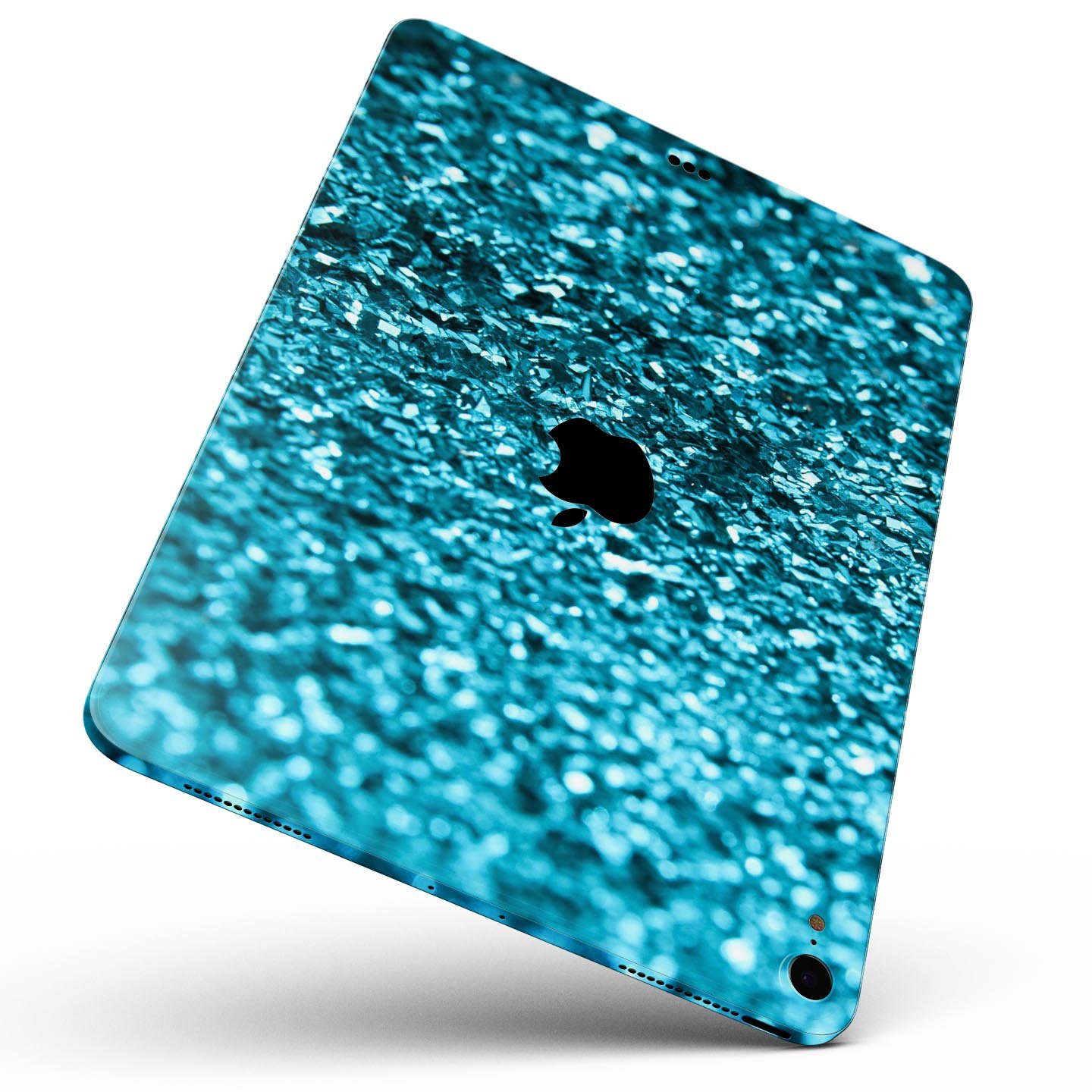 Turquoise Glimmer Full Body Skin Decal for Apple iPad Pro 12.9", showcasing vibrant turquoise design and premium 3M material.