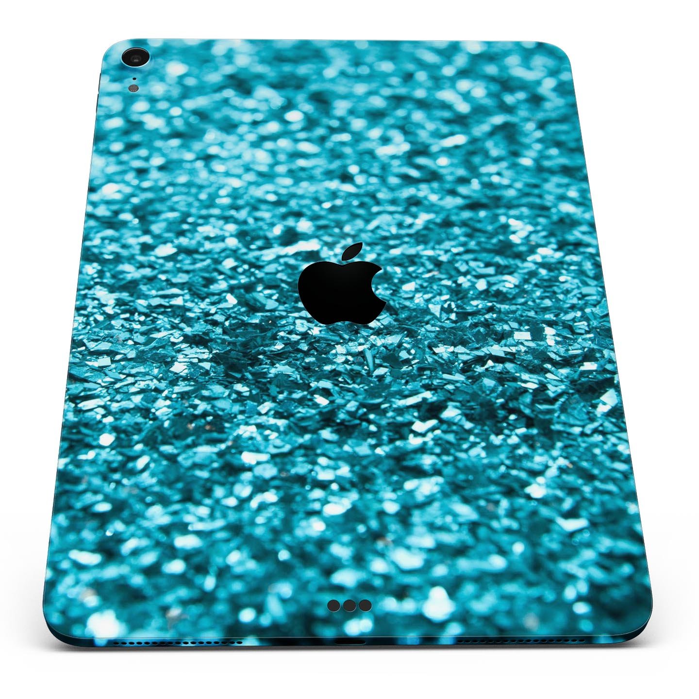 Turquoise Glimmer Full Body Skin Decal for Apple iPad Pro 12.9", showcasing vibrant turquoise design and premium 3M material.