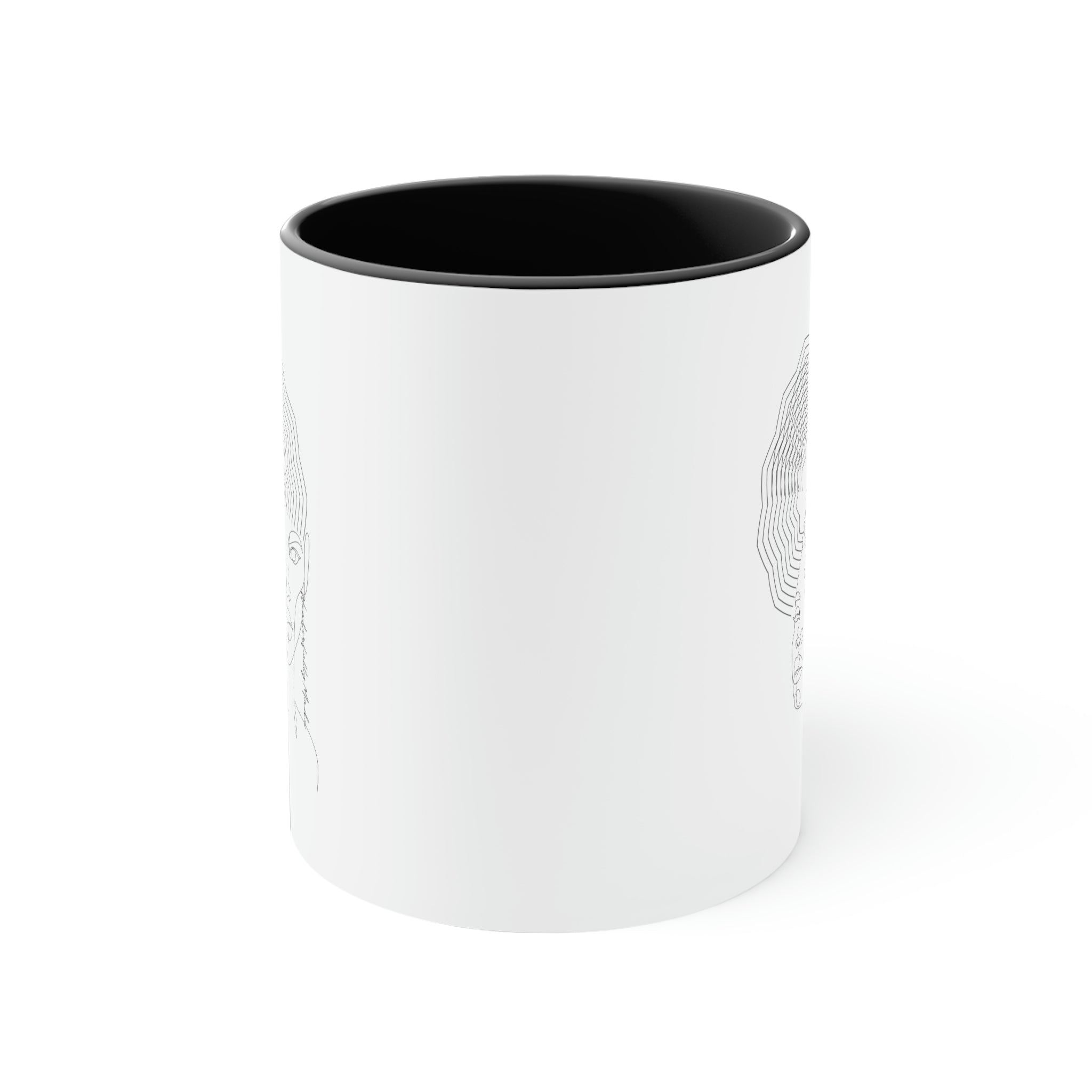 Two-tone Accent Ceramic Mug with colored interior and handle, showcasing a stylish C-handle design.