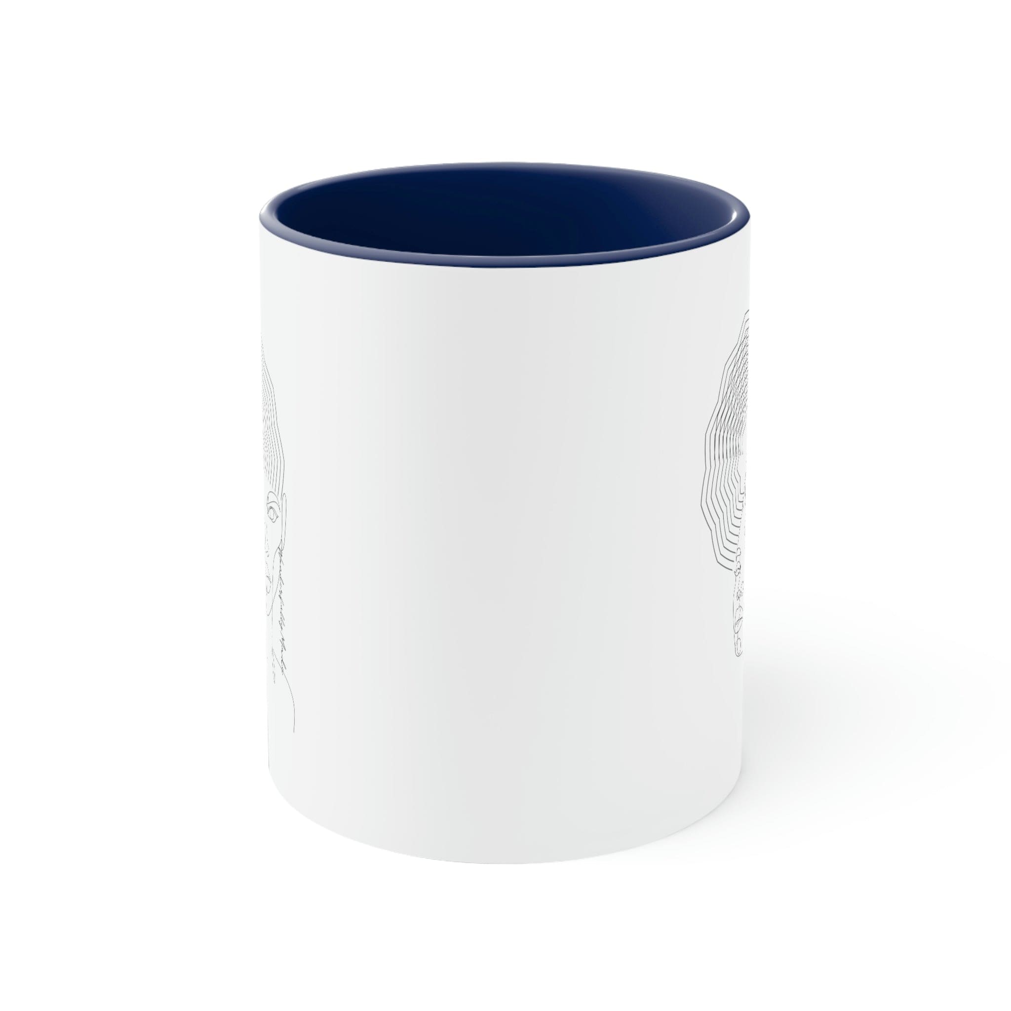 Two-tone Accent Ceramic Mug with colored interior and handle, showcasing a stylish C-handle design.