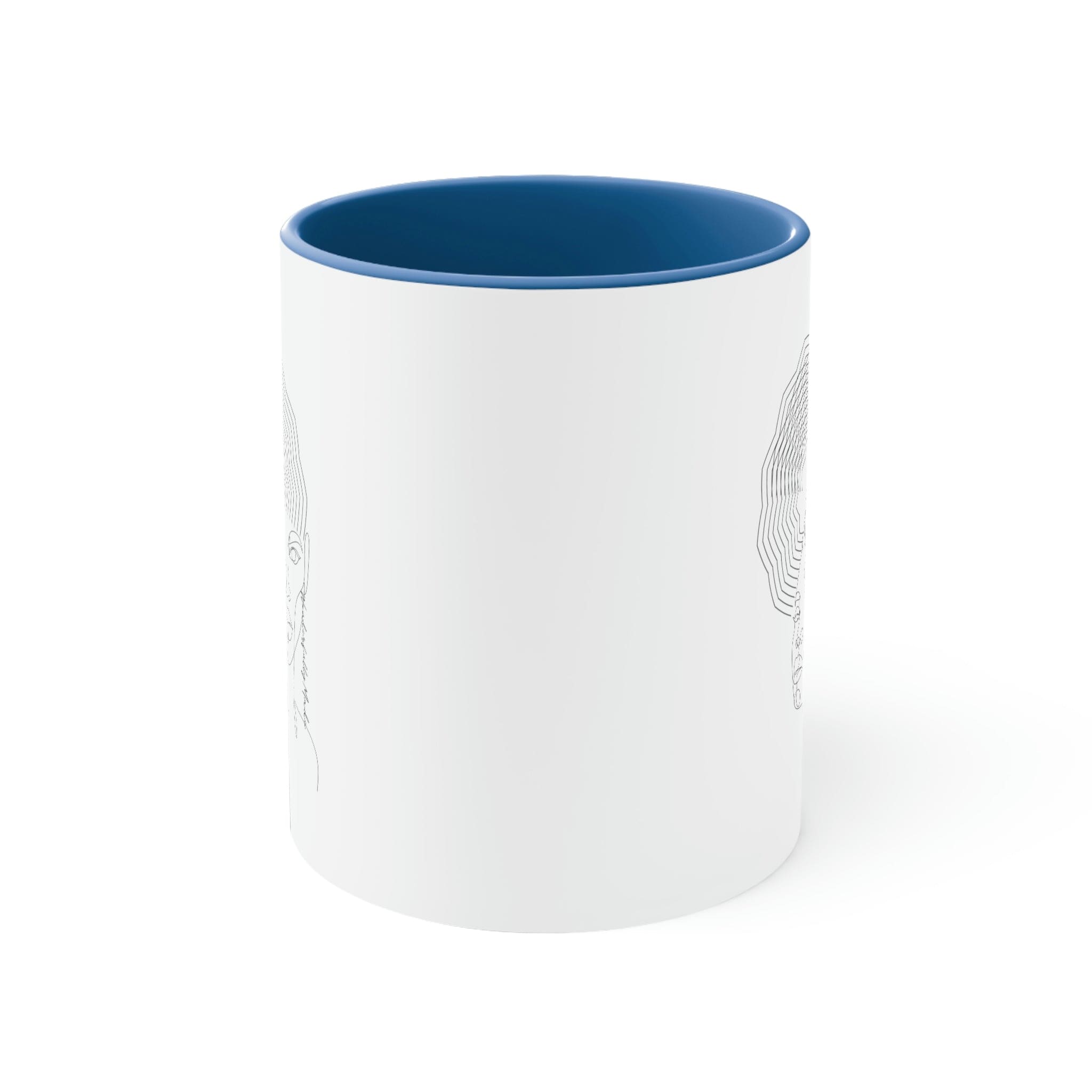 Two-tone Accent Ceramic Mug with colored interior and handle, showcasing a stylish C-handle design.