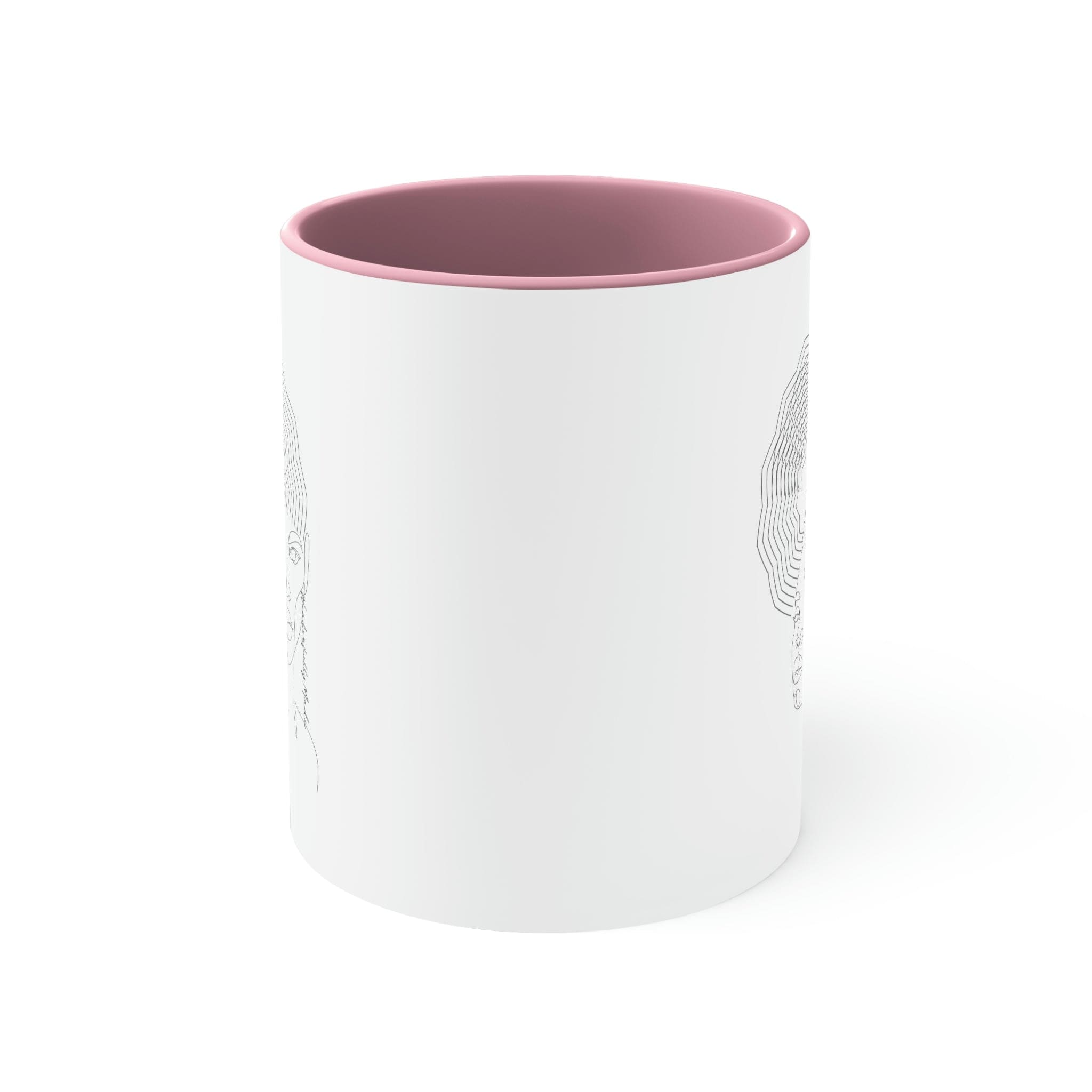 Two-tone Accent Ceramic Mug with colored interior and handle, showcasing a stylish C-handle design.