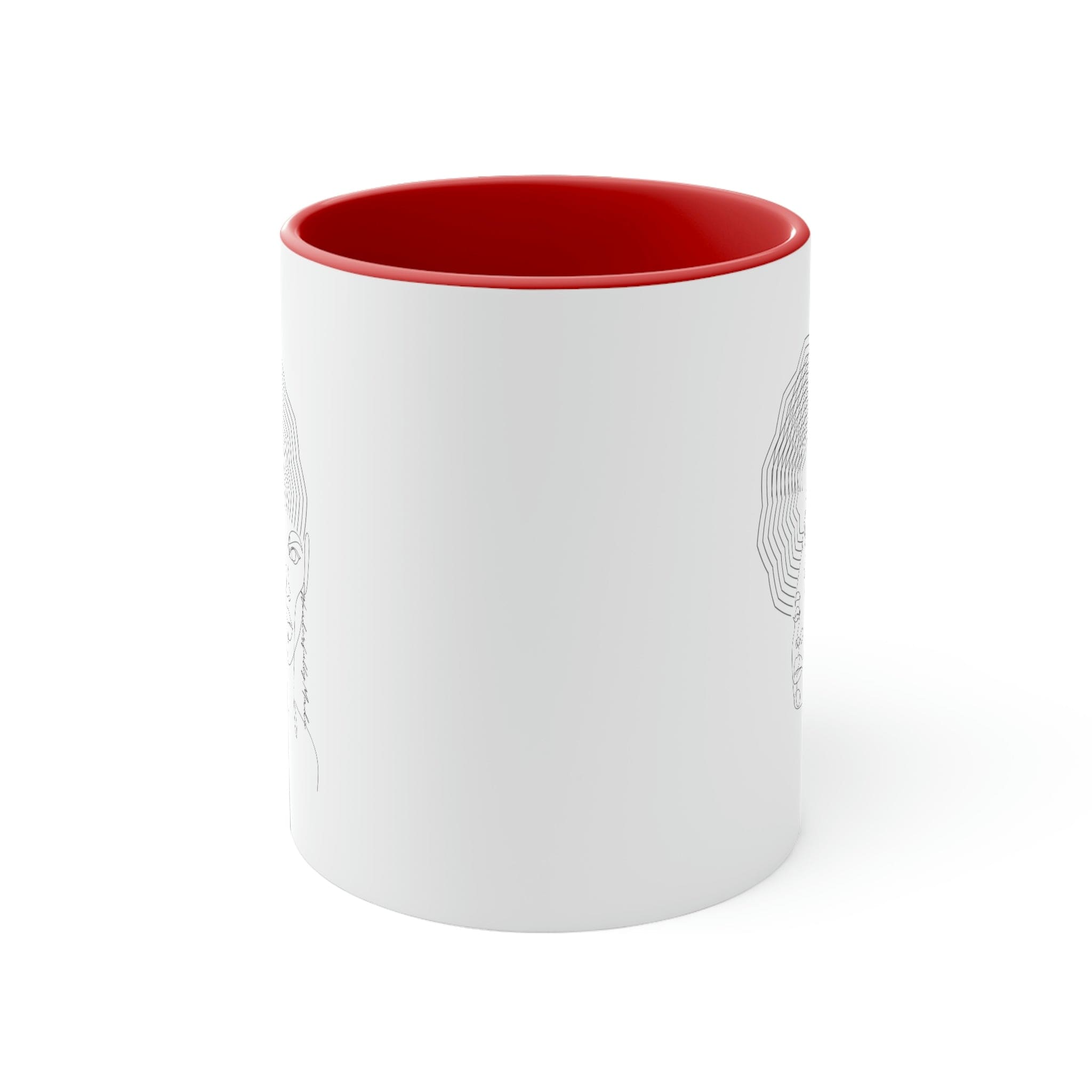 Two-tone Accent Ceramic Mug with colored interior and handle, showcasing a stylish C-handle design.