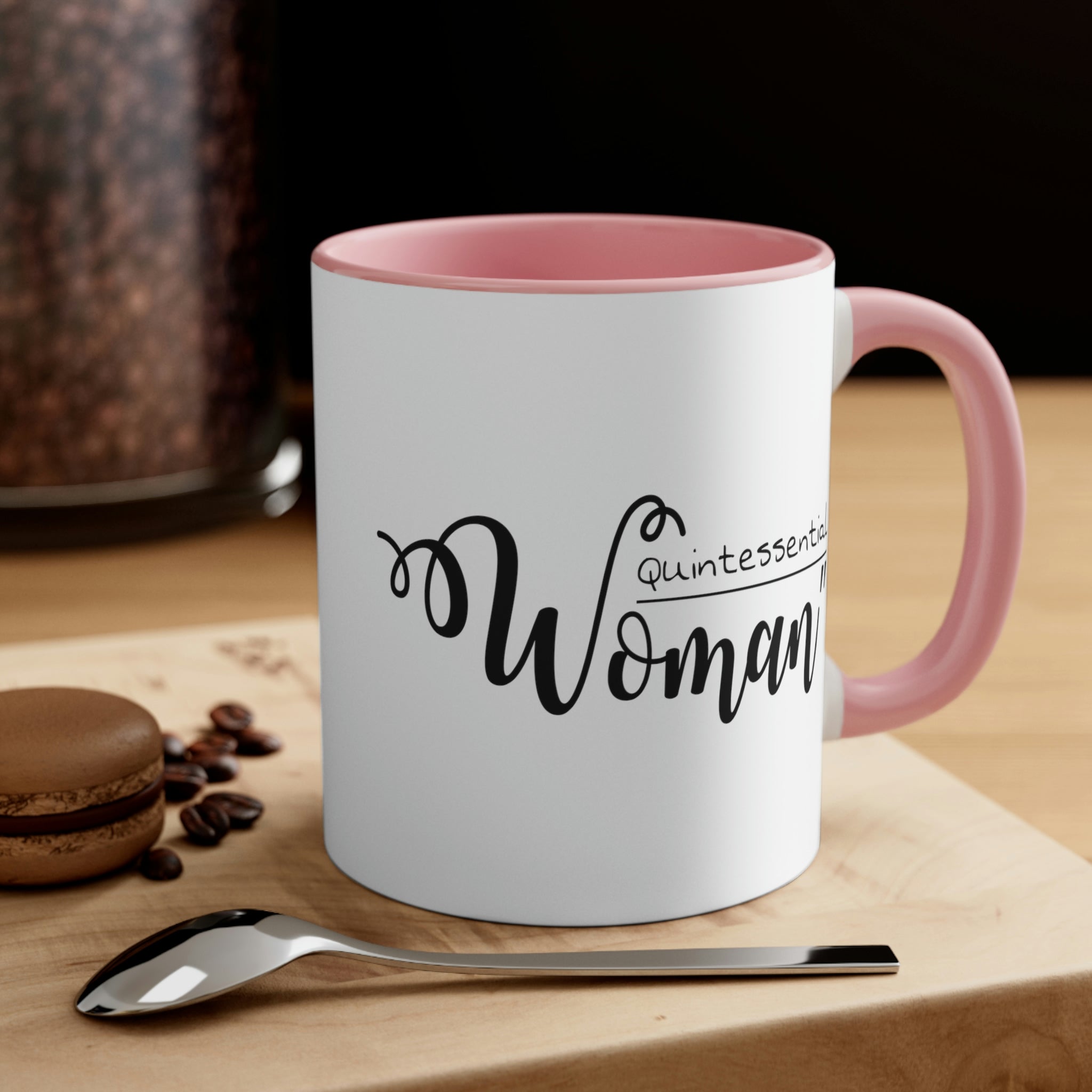 Two-tone Accent Ceramic Mug with a white exterior and colored interior, featuring a comfortable C-handle for easy gripping.