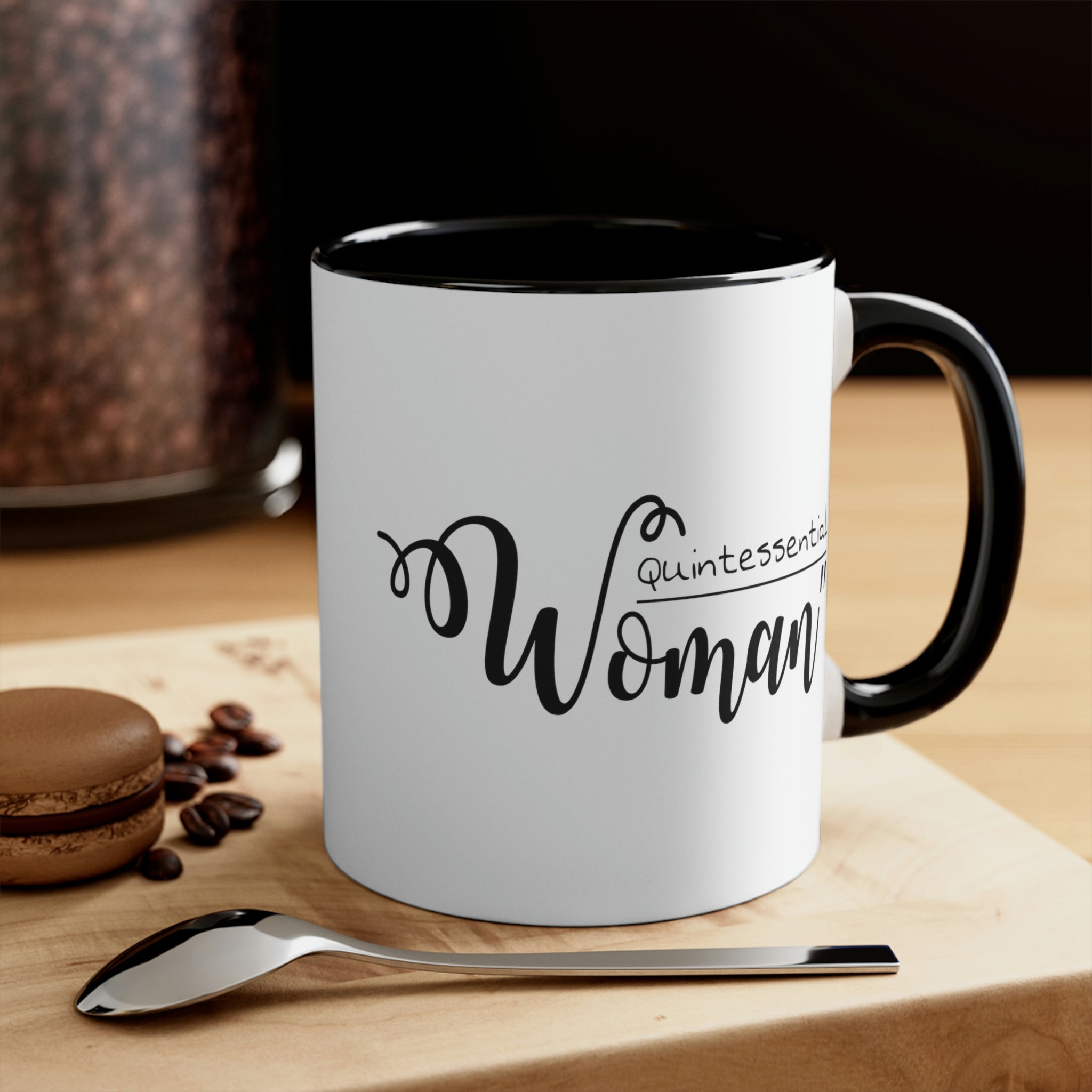 Two-tone Accent Ceramic Mug with a white exterior and colored interior, featuring a comfortable C-handle for easy gripping.