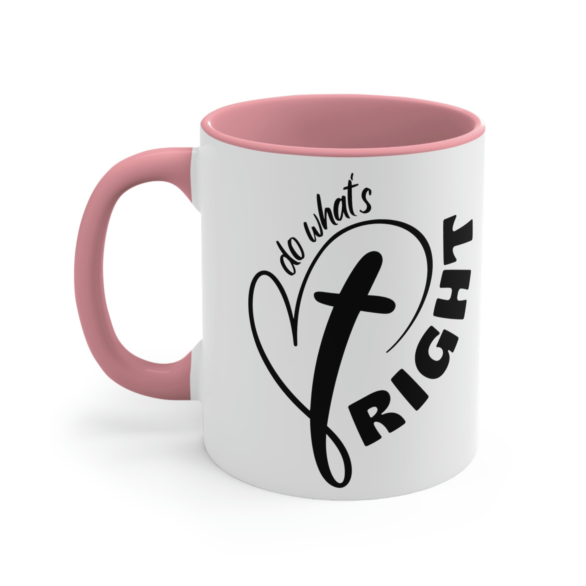 Two-tone Accent Ceramic Mug with black exterior and colorful interior, featuring a comfortable C-handle for easy grip.