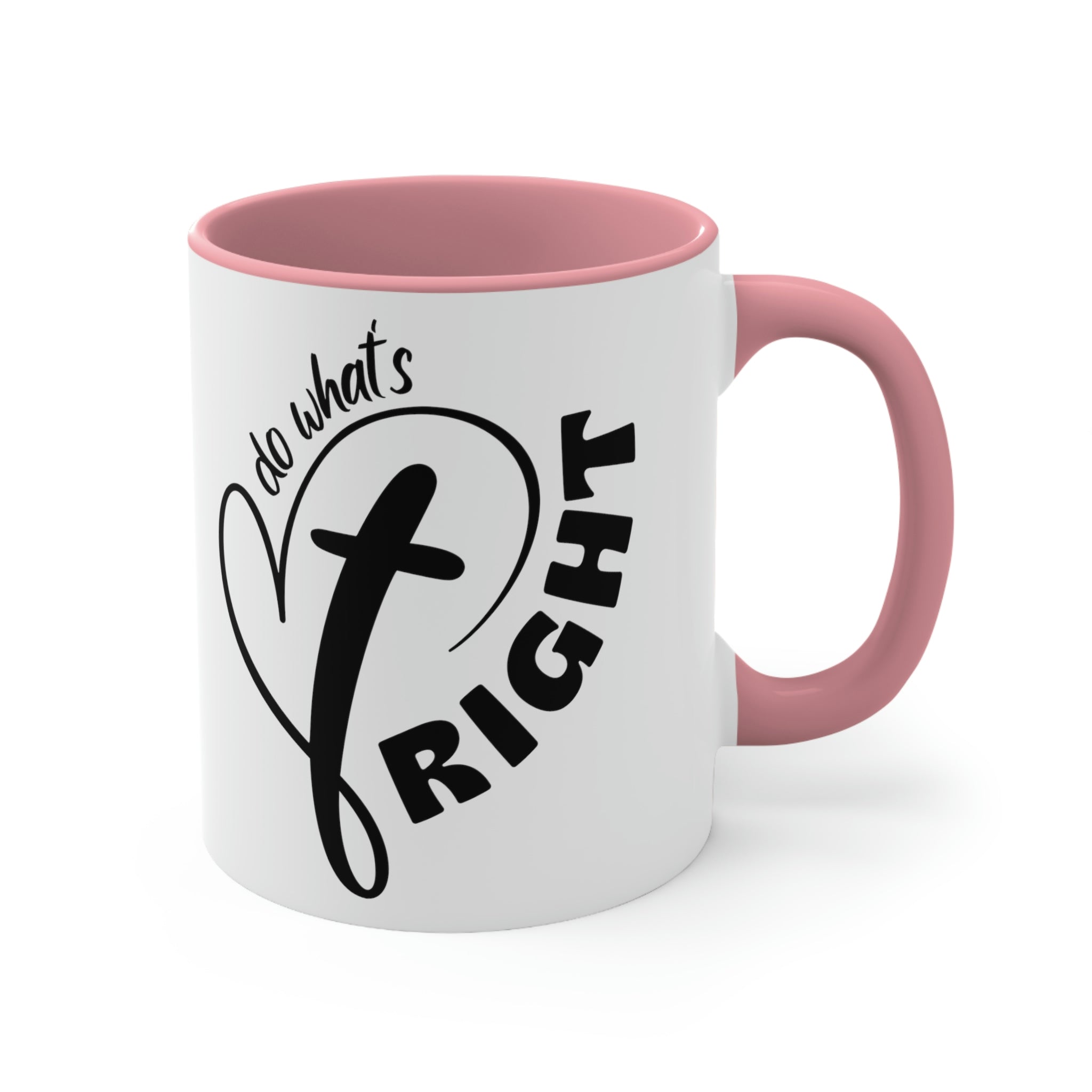 Two-tone Accent Ceramic Mug with black exterior and colorful interior, featuring a comfortable C-handle for easy grip.