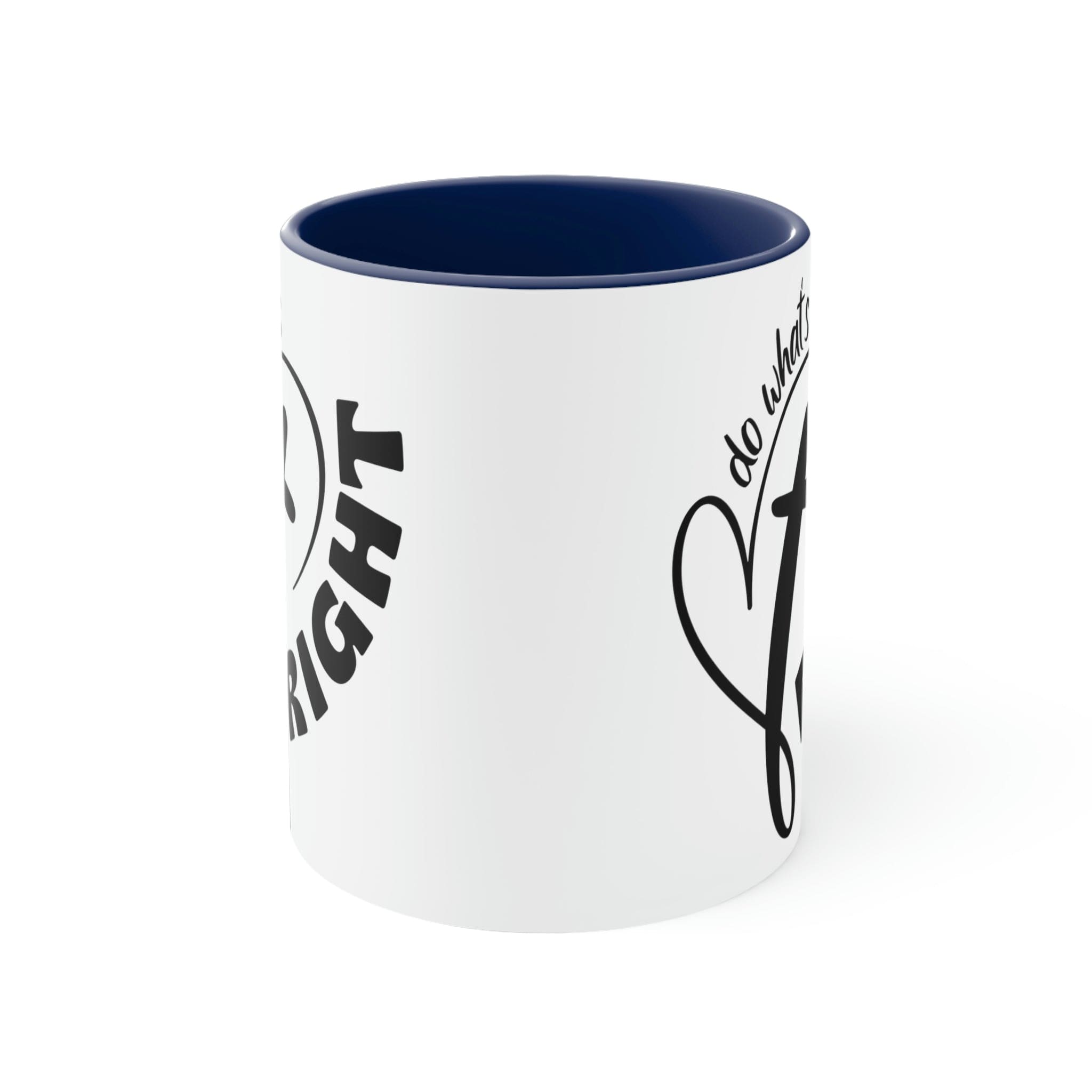 Two-tone Accent Ceramic Mug with black exterior and colorful interior, featuring a comfortable C-handle for easy grip.