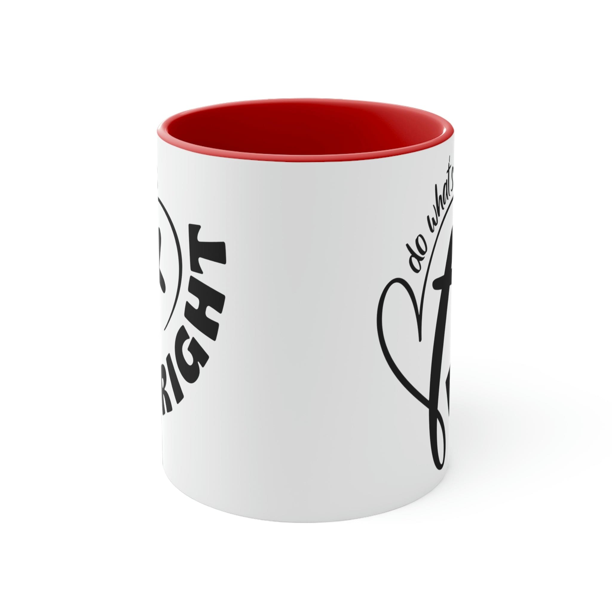 Two-tone Accent Ceramic Mug with black exterior and colorful interior, featuring a comfortable C-handle for easy grip.