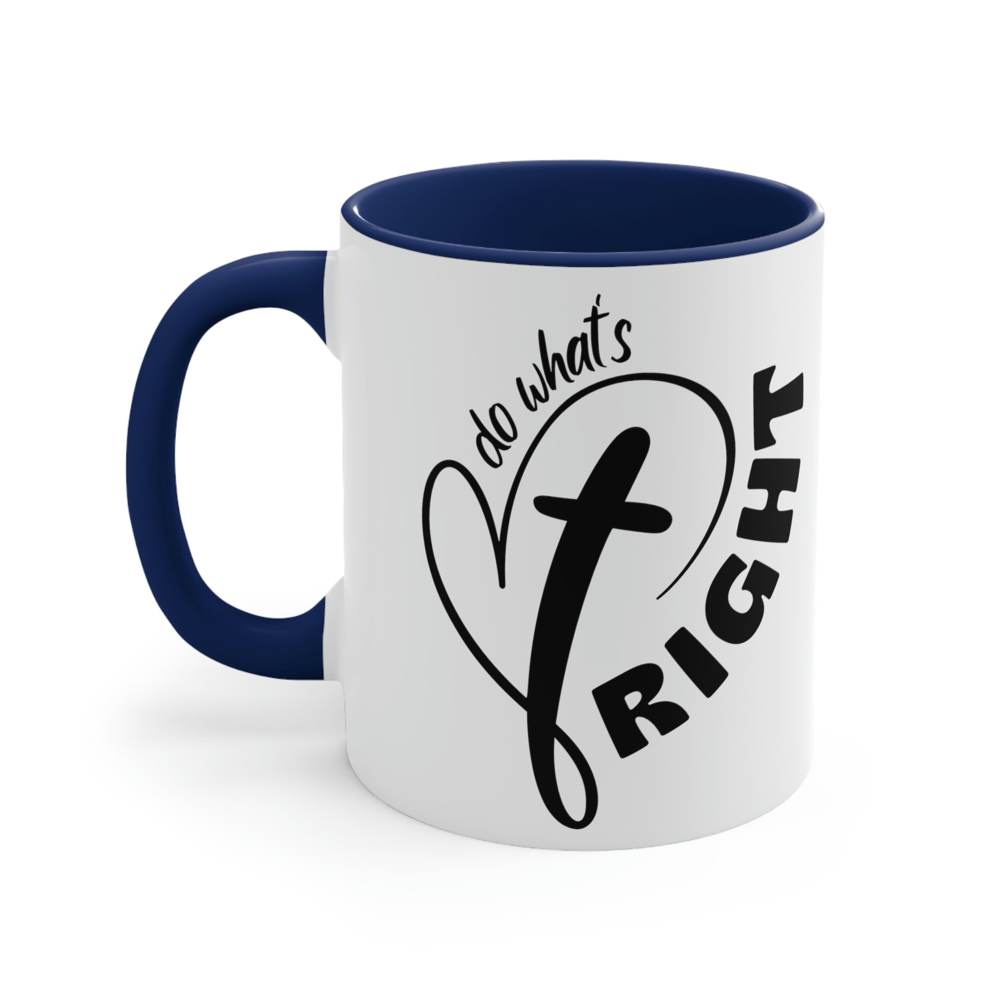 Two-tone Accent Ceramic Mug with black exterior and colorful interior, featuring a comfortable C-handle for easy grip.