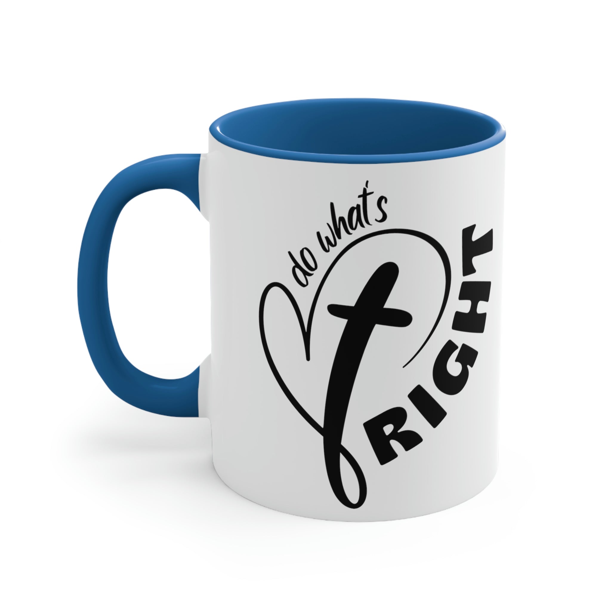 Two-tone Accent Ceramic Mug with black exterior and colorful interior, featuring a comfortable C-handle for easy grip.