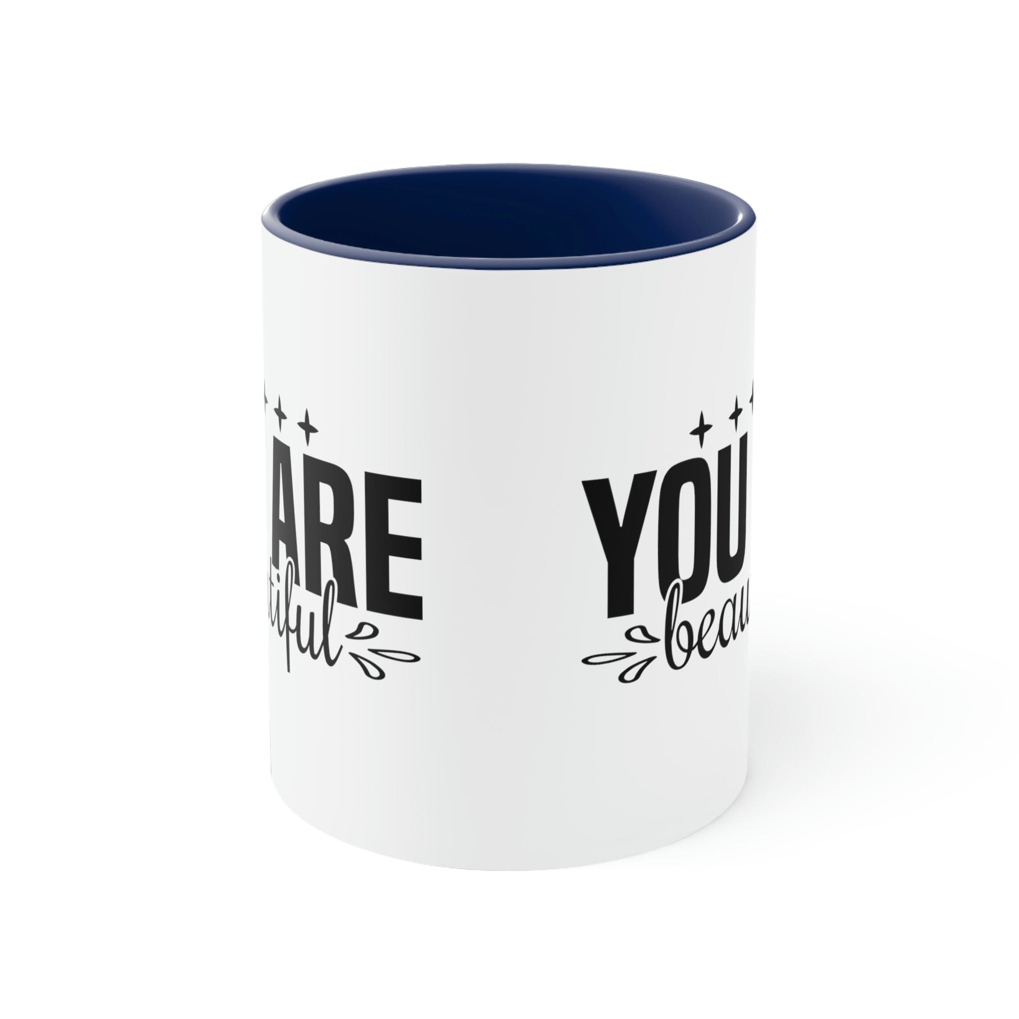 Two-tone Accent Ceramic Mug 11oz with a vibrant colored interior and C-handle, showcasing a beautiful design.