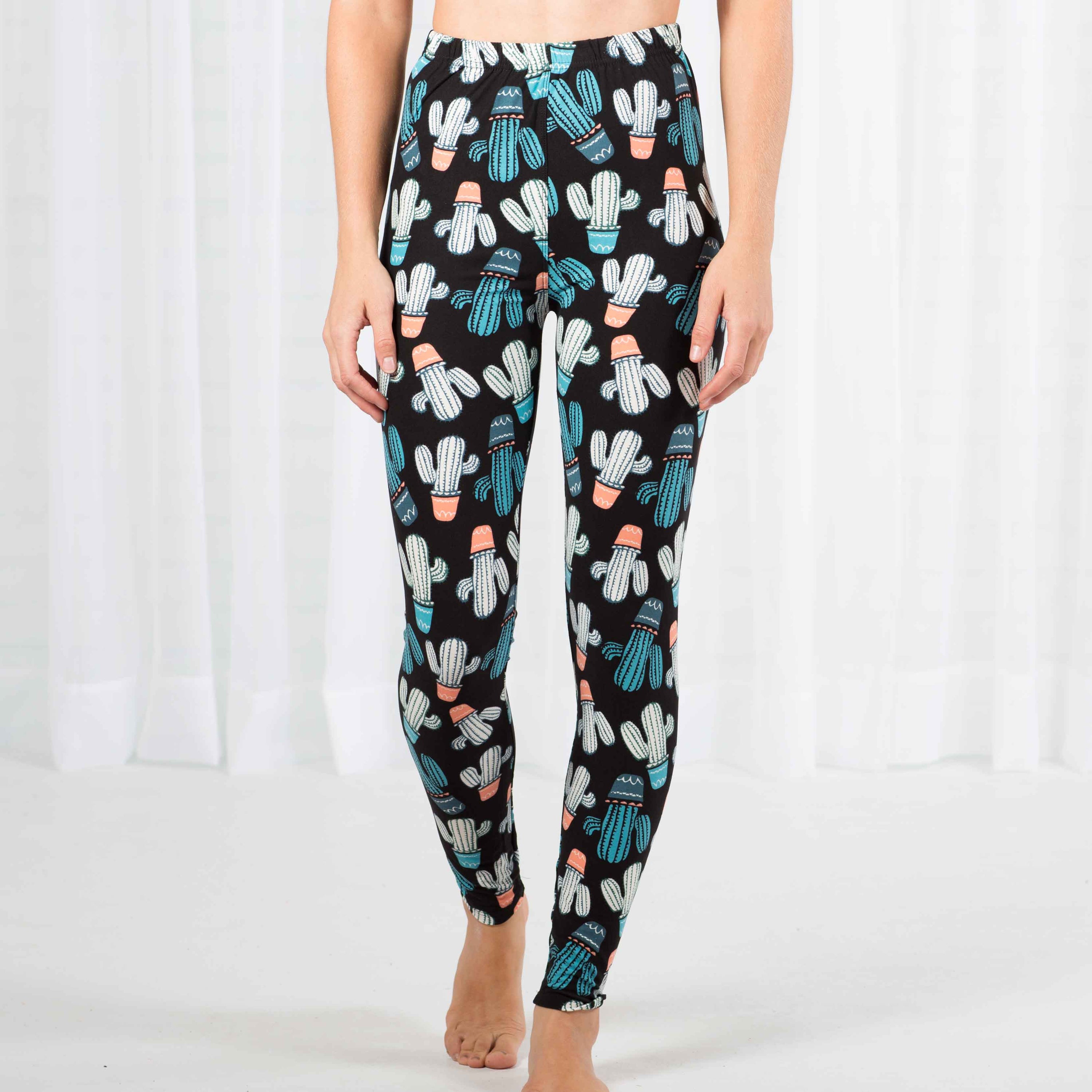 A pair of Ultra Soft Print Leggings featuring trendy patterns and a tall waistband, showcasing their buttery soft fabric and comfortable fit.