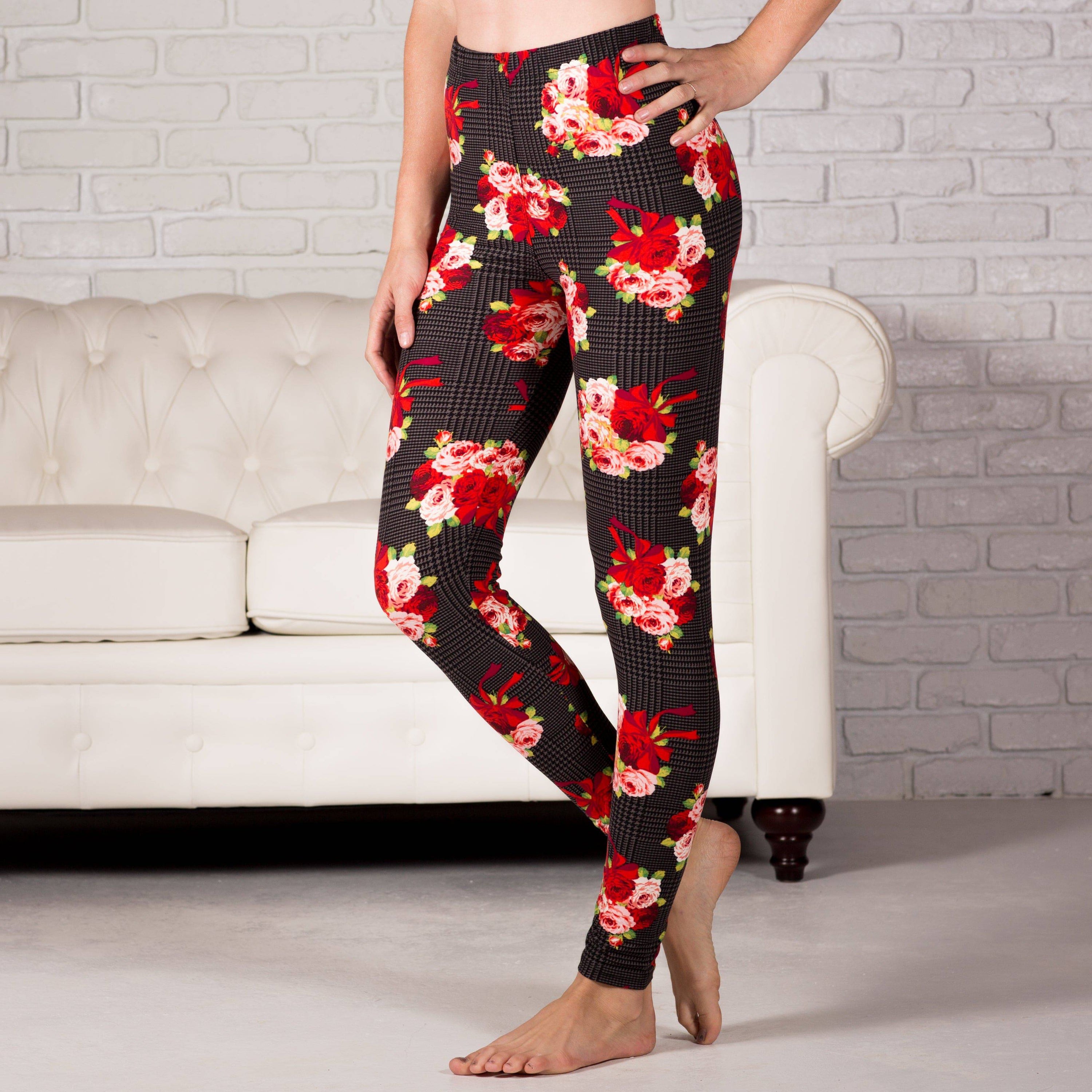 A pair of Ultra Soft Print Leggings featuring trendy patterns and a tall waistband, showcasing their buttery soft fabric and comfortable fit.