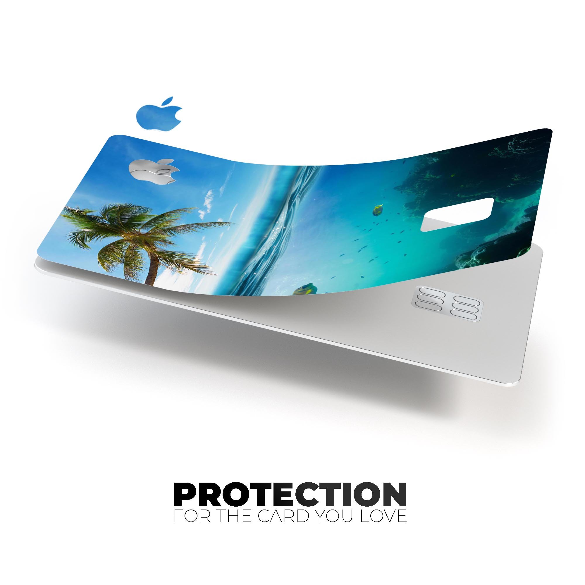 Underwater Reef Premium Protective Decal Skin-Kit for Apple Card, showcasing its vibrant design and high-quality finish.