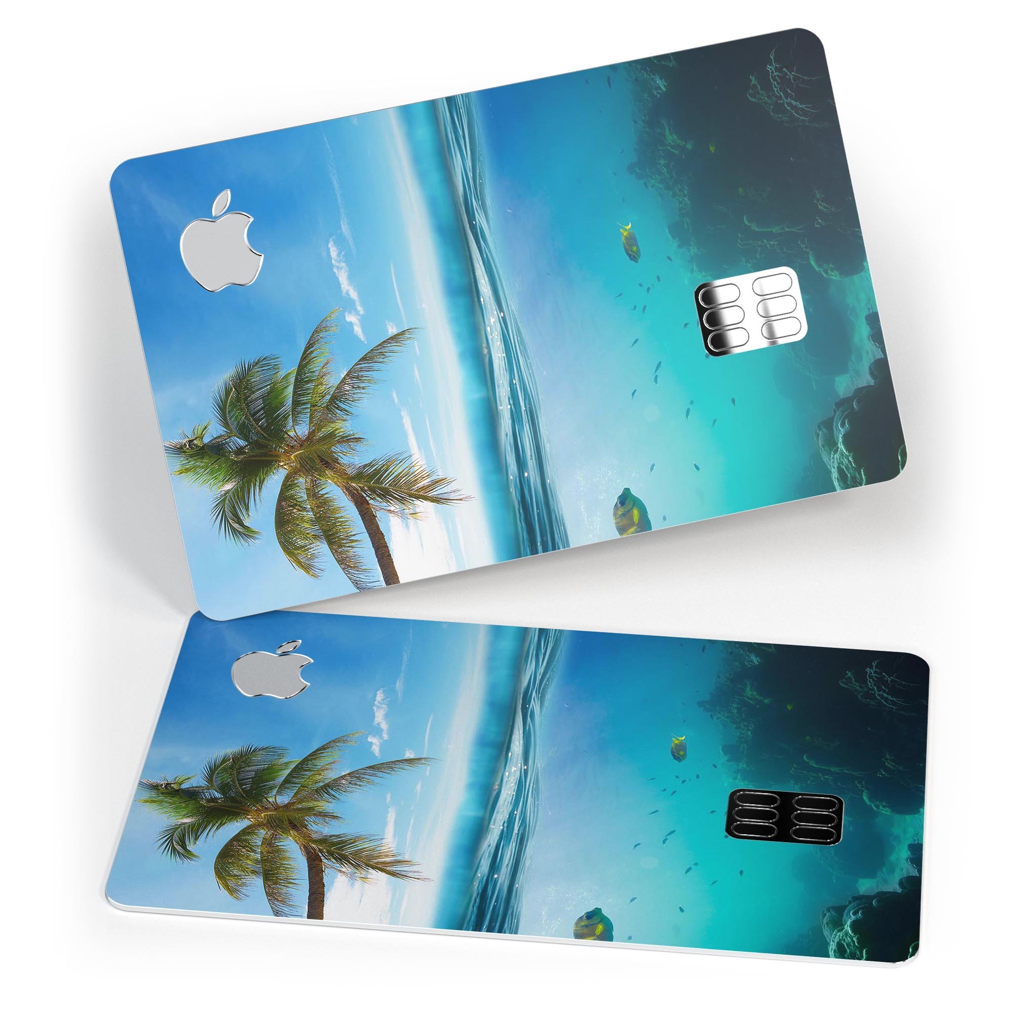 Underwater Reef Premium Protective Decal Skin-Kit for Apple Card, showcasing its vibrant design and high-quality finish.