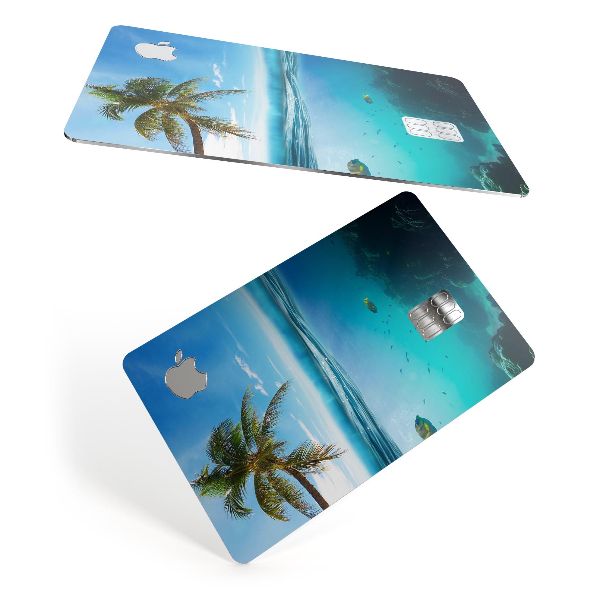 Underwater Reef Premium Protective Decal Skin-Kit for Apple Card, showcasing its vibrant design and high-quality finish.