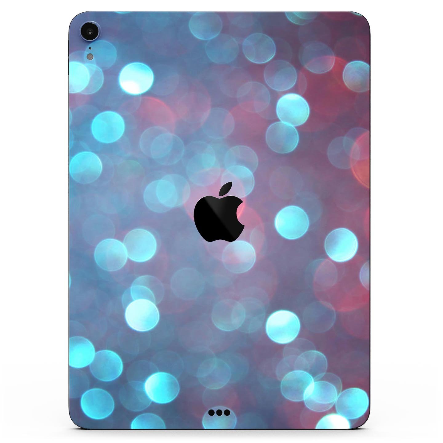 Unfocused Blue and Red Orbs skin decal for Apple iPad, showcasing vibrant colors and unique design.