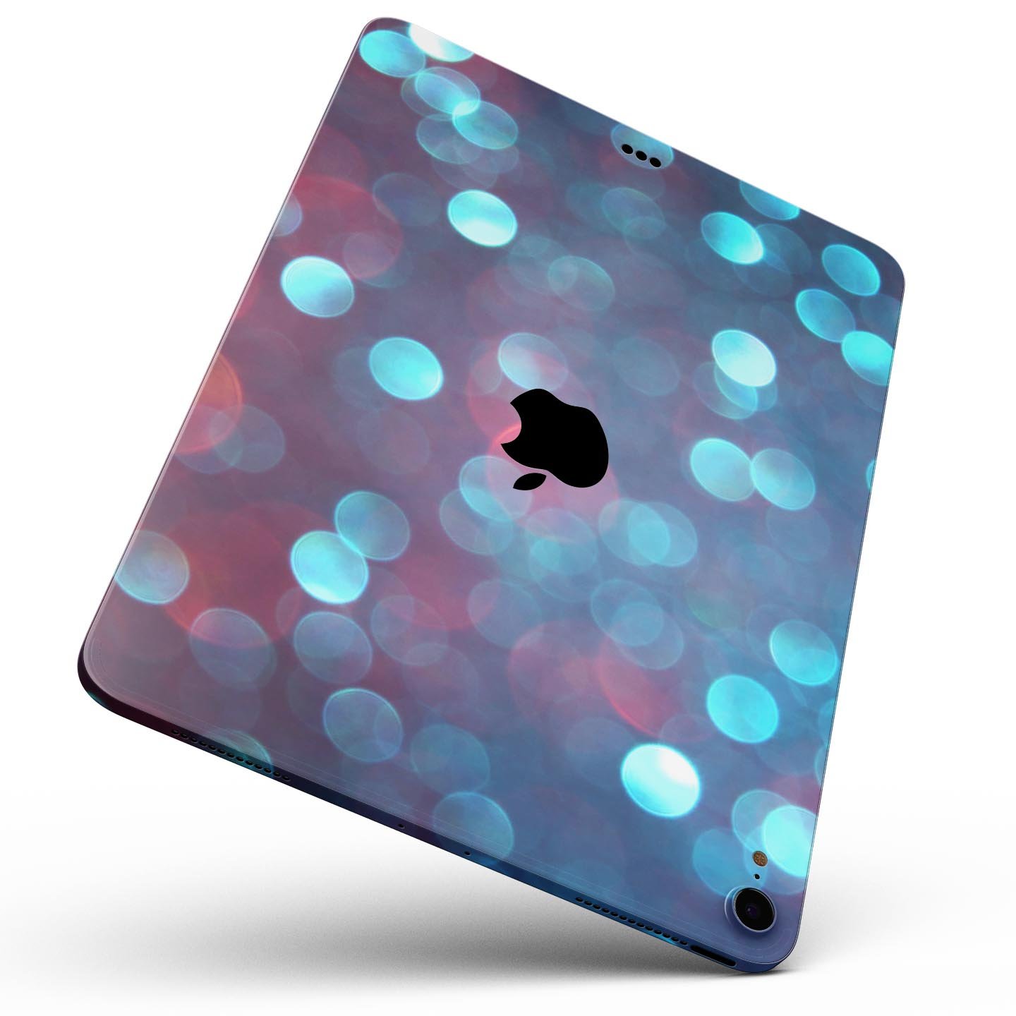 Unfocused Blue and Red Orbs skin decal for Apple iPad, showcasing vibrant colors and unique design.