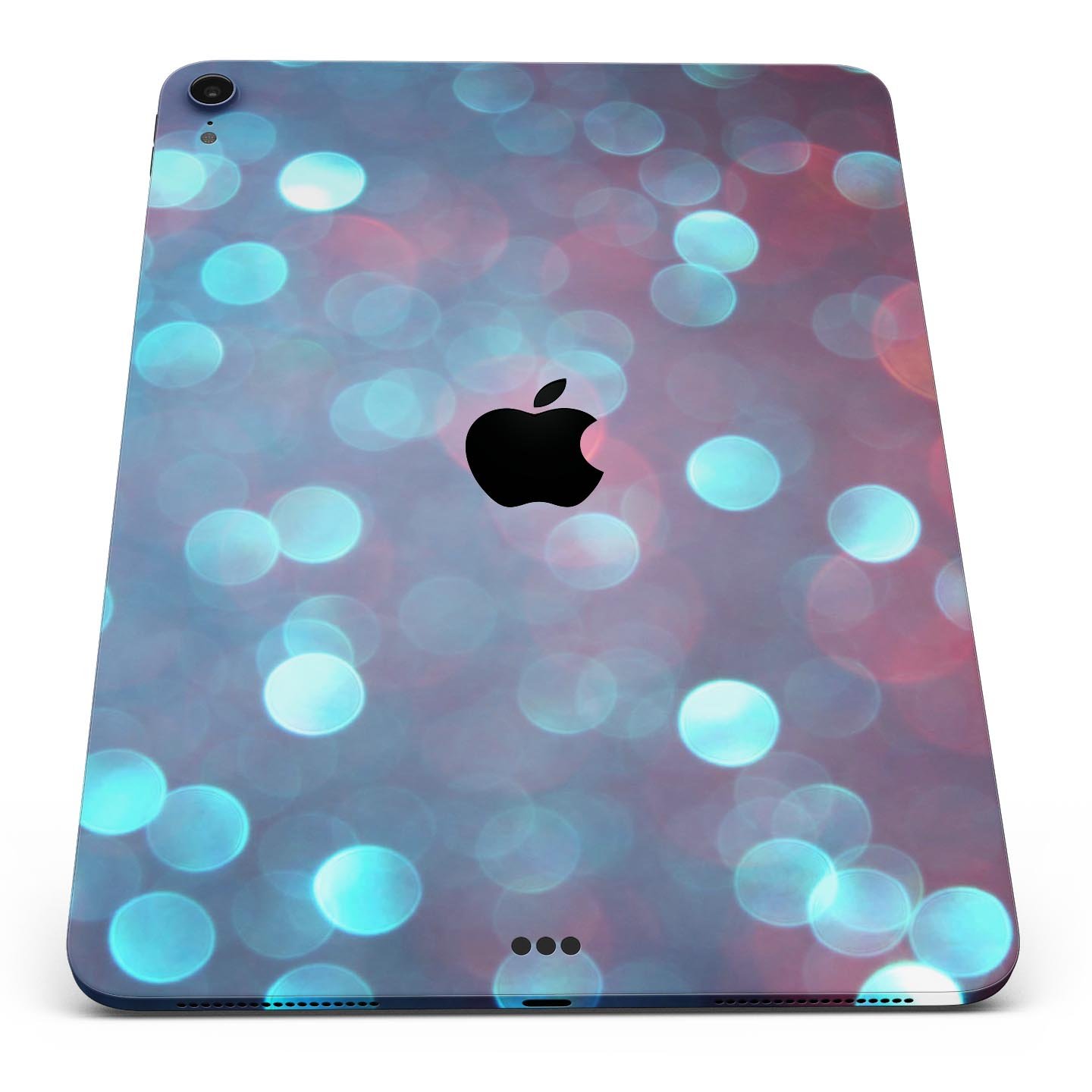 Unfocused Blue and Red Orbs skin decal for Apple iPad, showcasing vibrant colors and unique design.