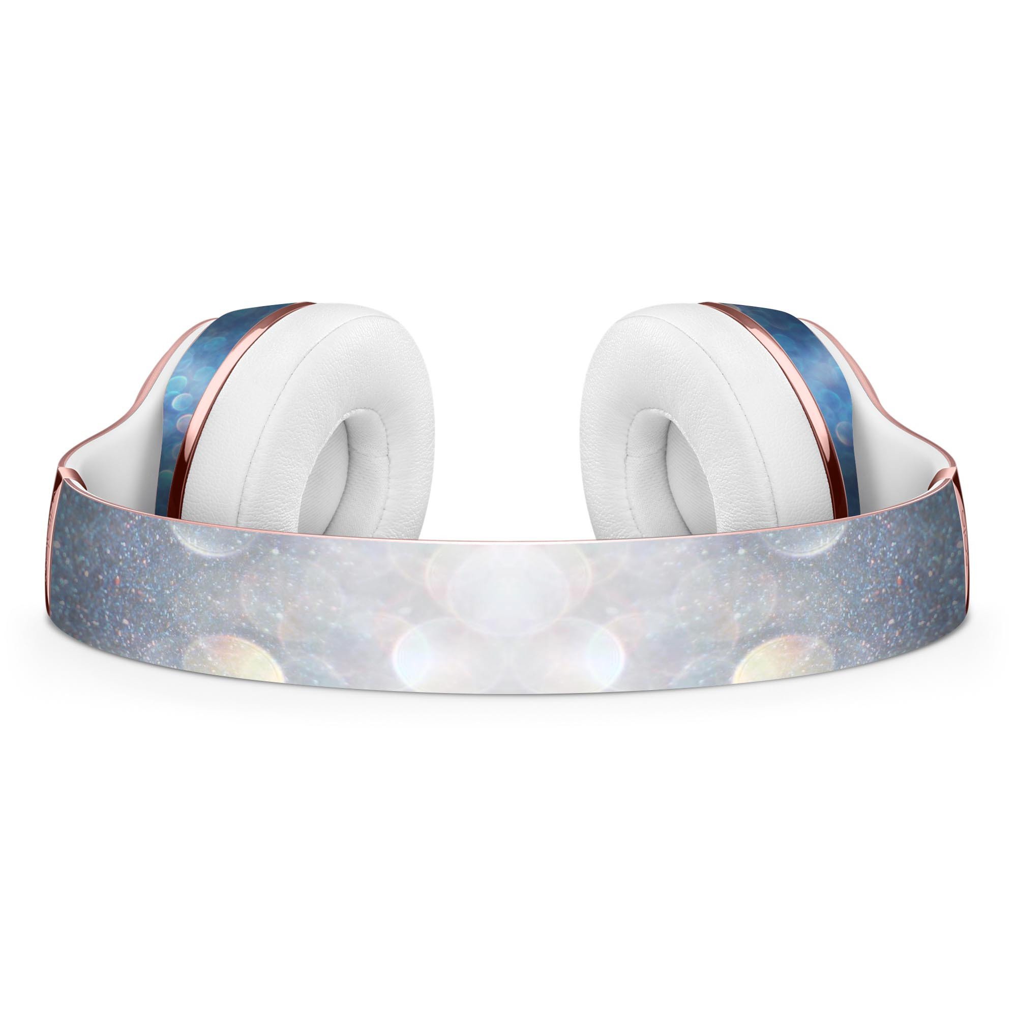 Unfocused Blue Orbs of Light Full-Body Skin Kit for Beats by Dre Solo 3 Wireless Headphones, showcasing vibrant blue orb design.