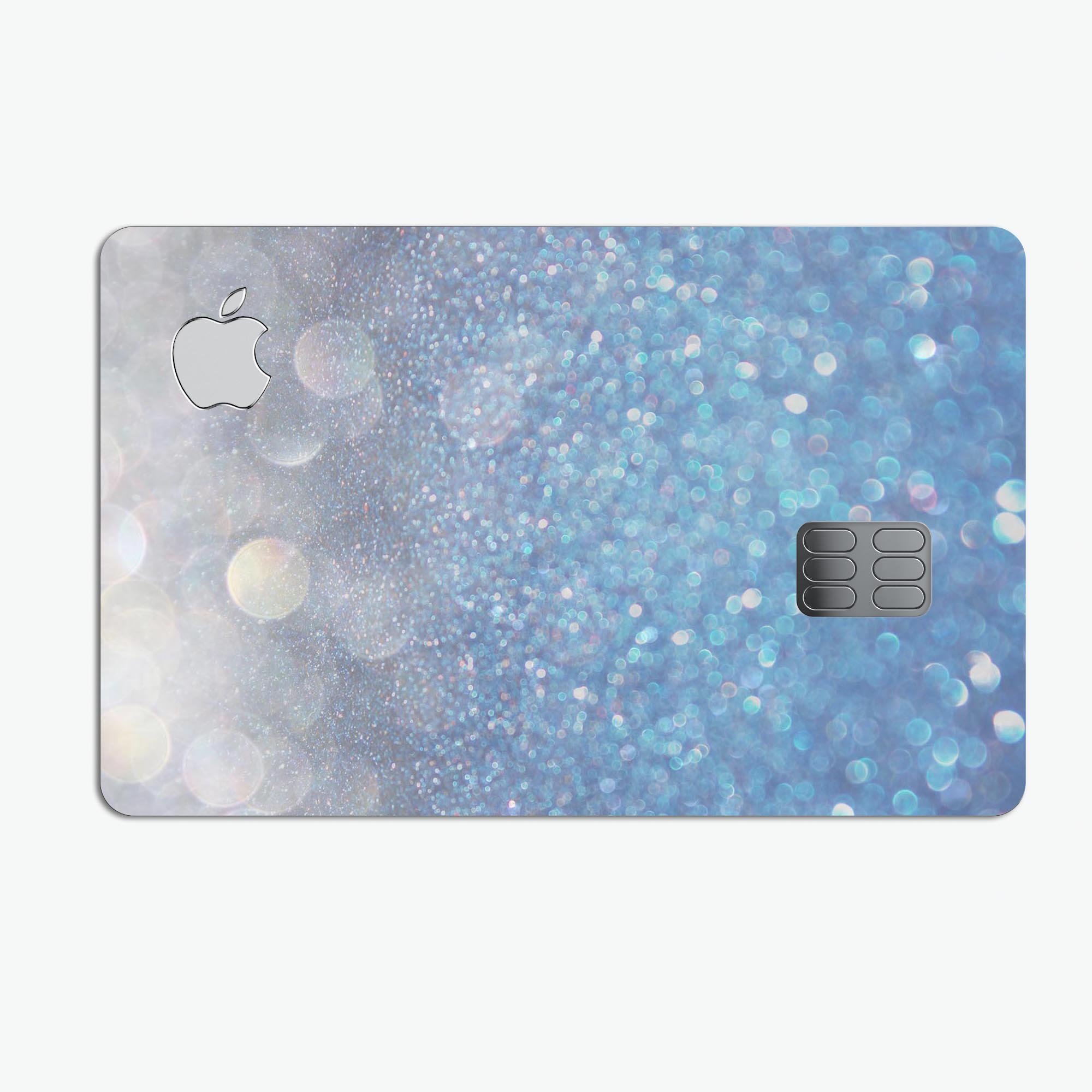 Unfocused Blue Orbs of Light decal skin for Apple Card, showcasing its vibrant design and premium quality.