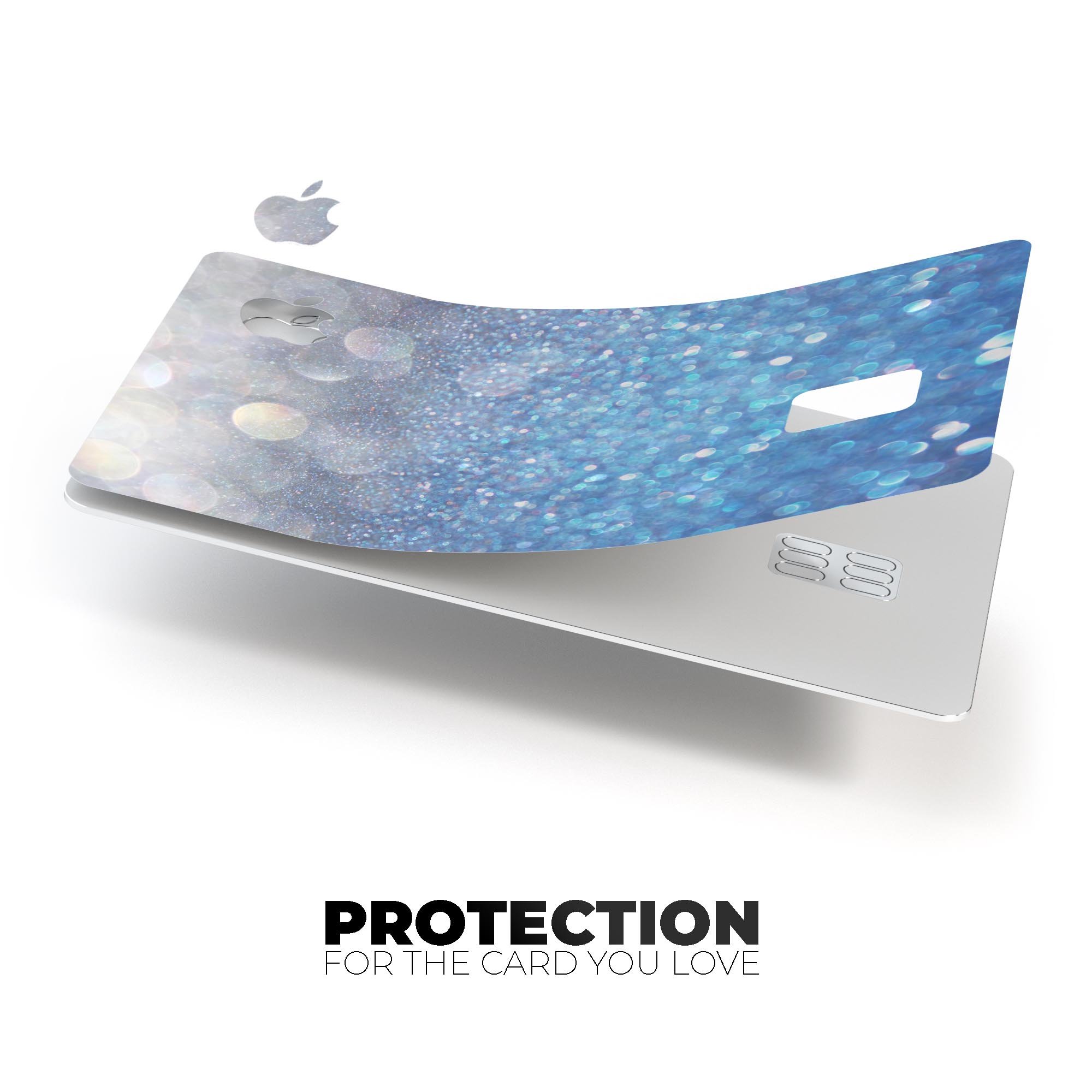 Unfocused Blue Orbs of Light decal skin for Apple Card, showcasing its vibrant design and premium quality.