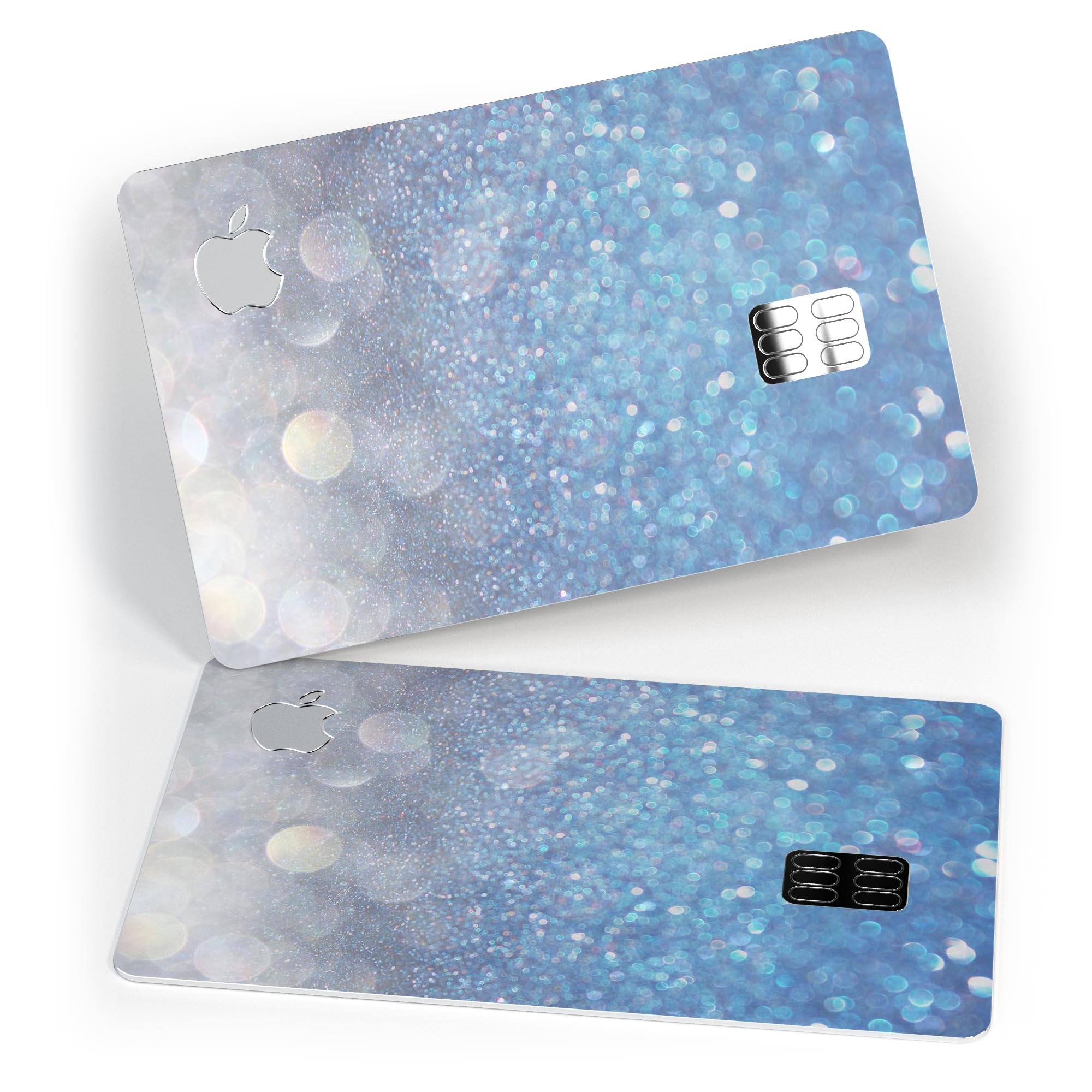 Unfocused Blue Orbs of Light decal skin for Apple Card, showcasing its vibrant design and premium quality.