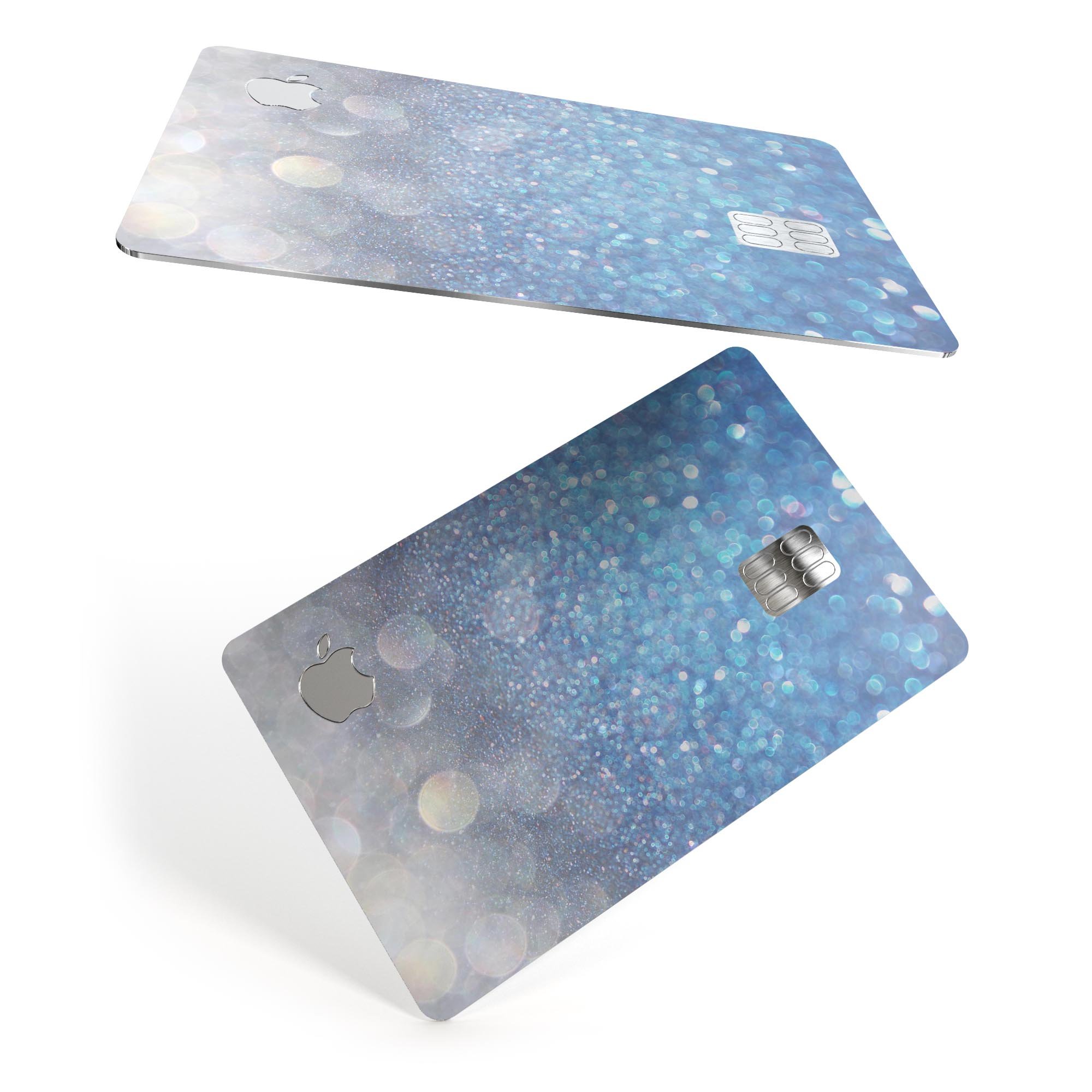 Unfocused Blue Orbs of Light decal skin for Apple Card, showcasing its vibrant design and premium quality.