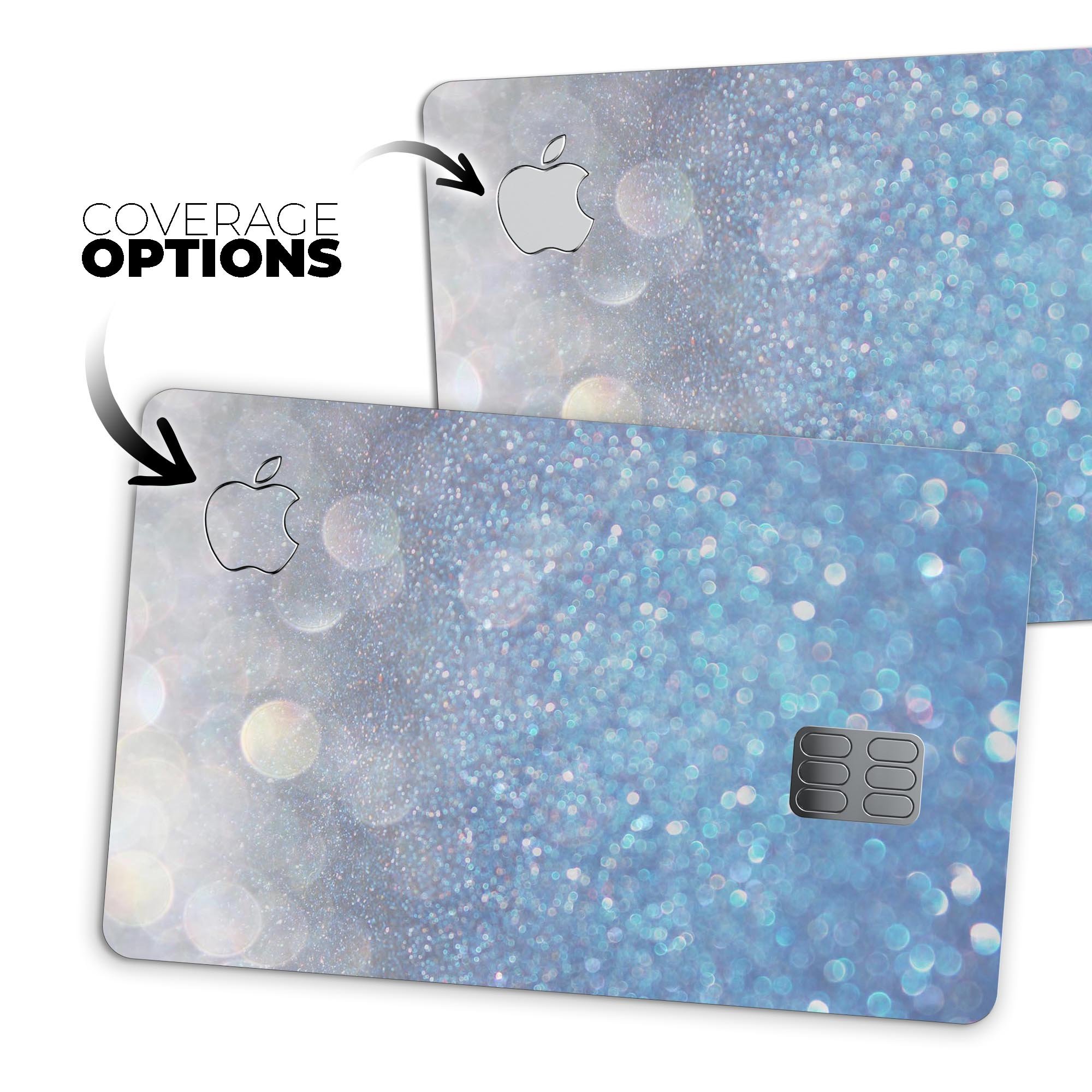 Unfocused Blue Orbs of Light decal skin for Apple Card, showcasing its vibrant design and premium quality.