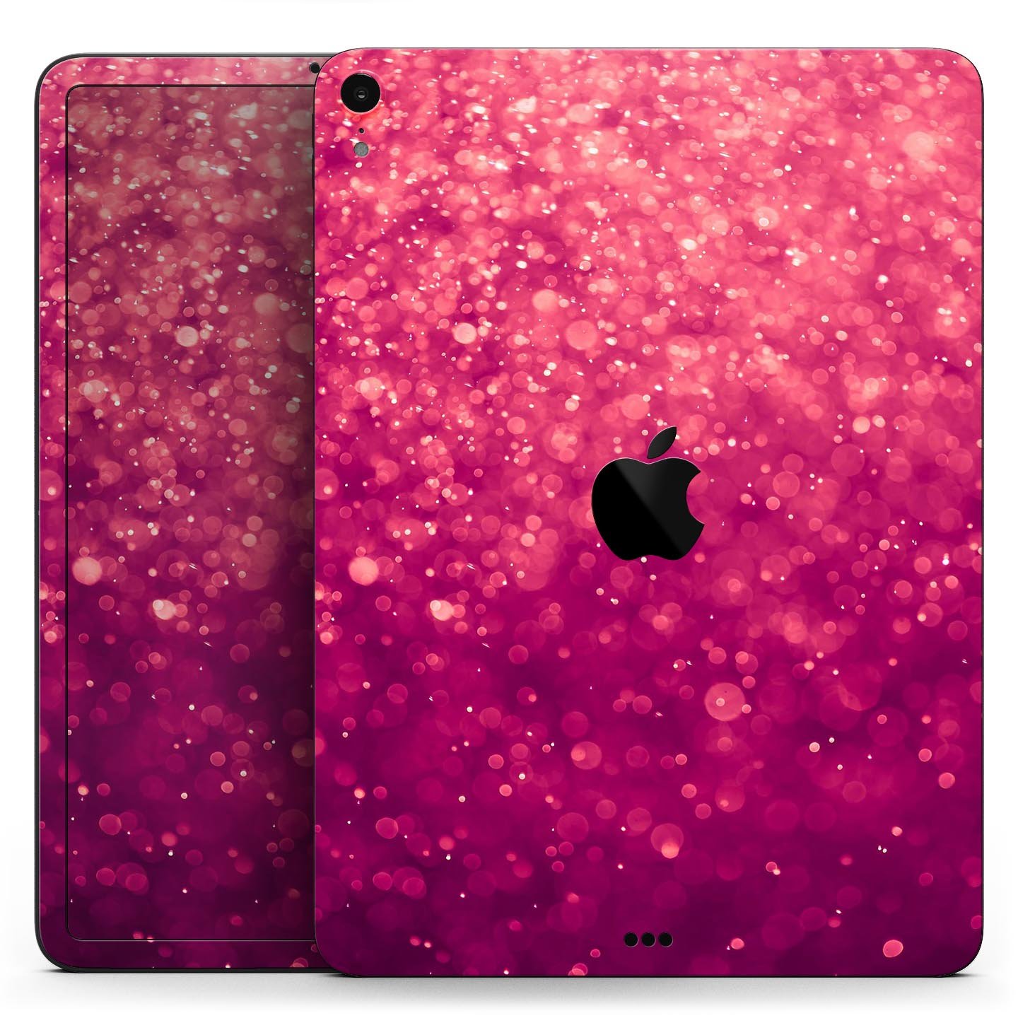 Unfocused Pink Glimmer Full Body Skin Decal for Apple iPad Pro, showcasing a stylish pink design with a glossy finish.