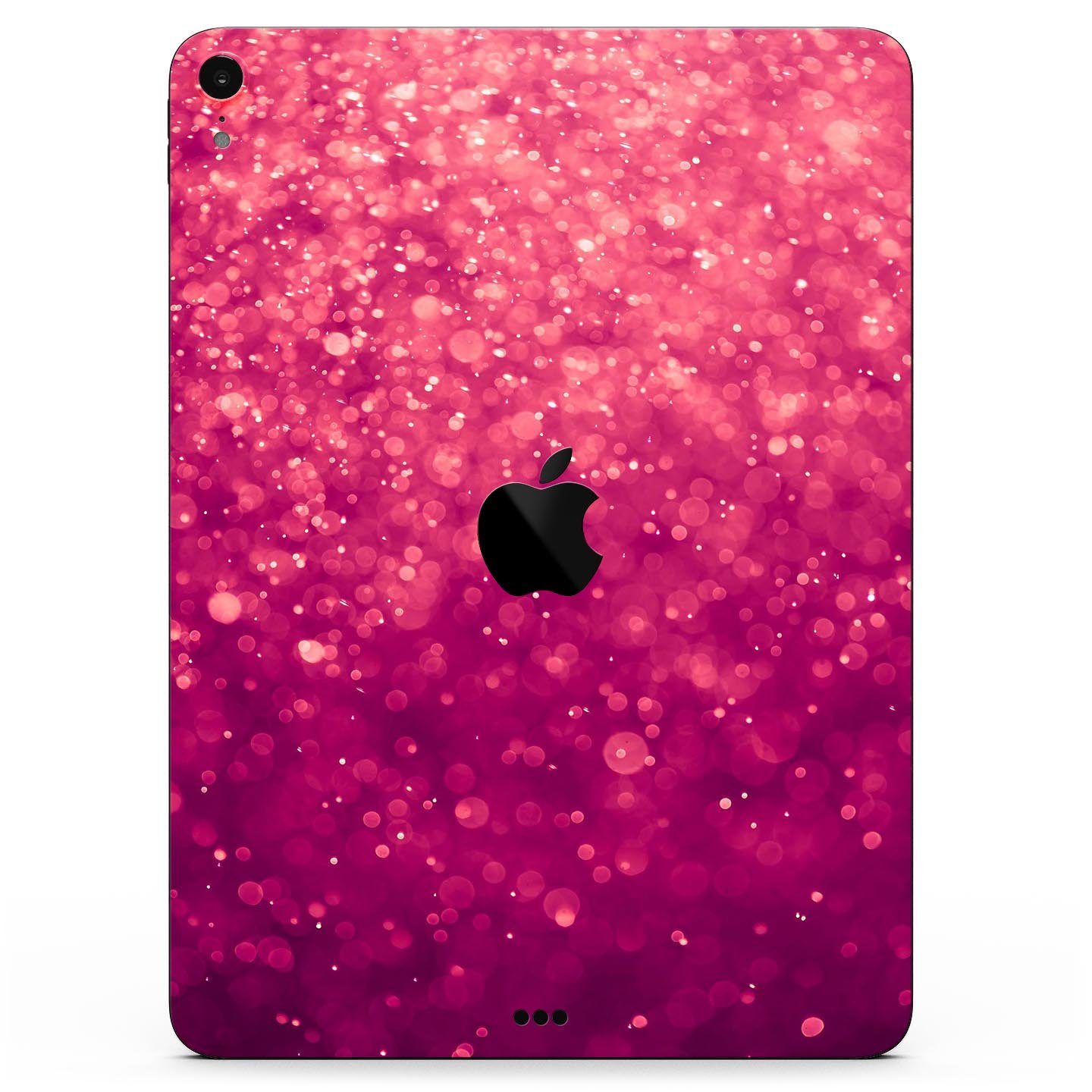 Unfocused Pink Glimmer Full Body Skin Decal for Apple iPad Pro, showcasing a stylish pink design with a glossy finish.