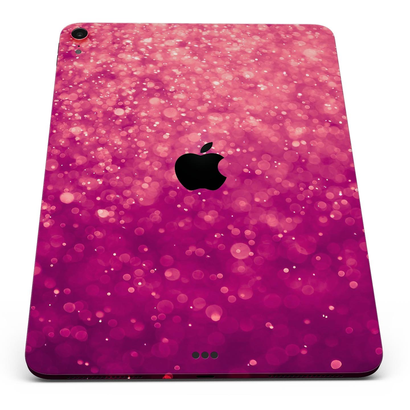 Unfocused Pink Glimmer Full Body Skin Decal for Apple iPad Pro, showcasing a stylish pink design with a glossy finish.