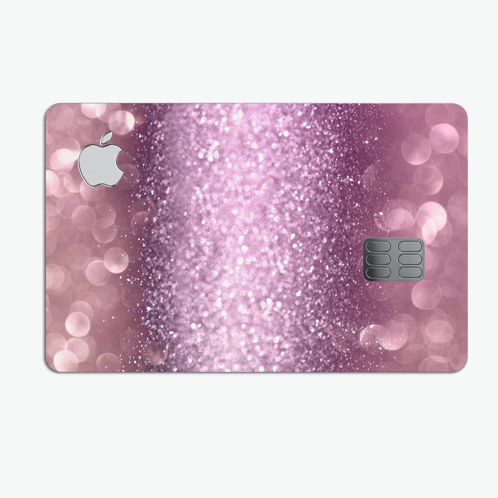 Unfocused Pink Sparkling Orbs decal skin for Apple Card, showcasing vibrant colors and premium finish.